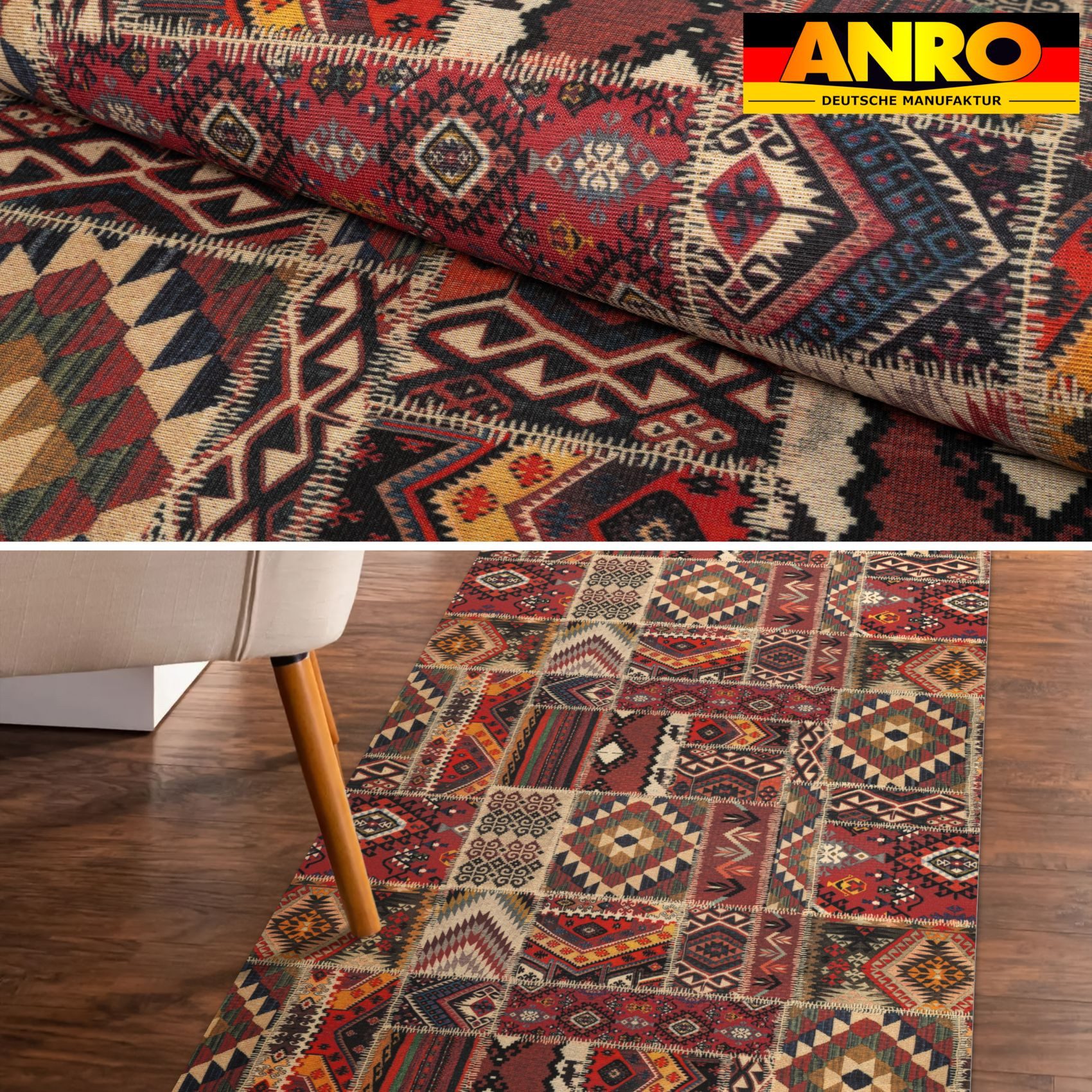 ANRO Küchenläufer RANNA Hochwertig Küchenteppich Teppich Textil, Eckig, Bod günstig online kaufen