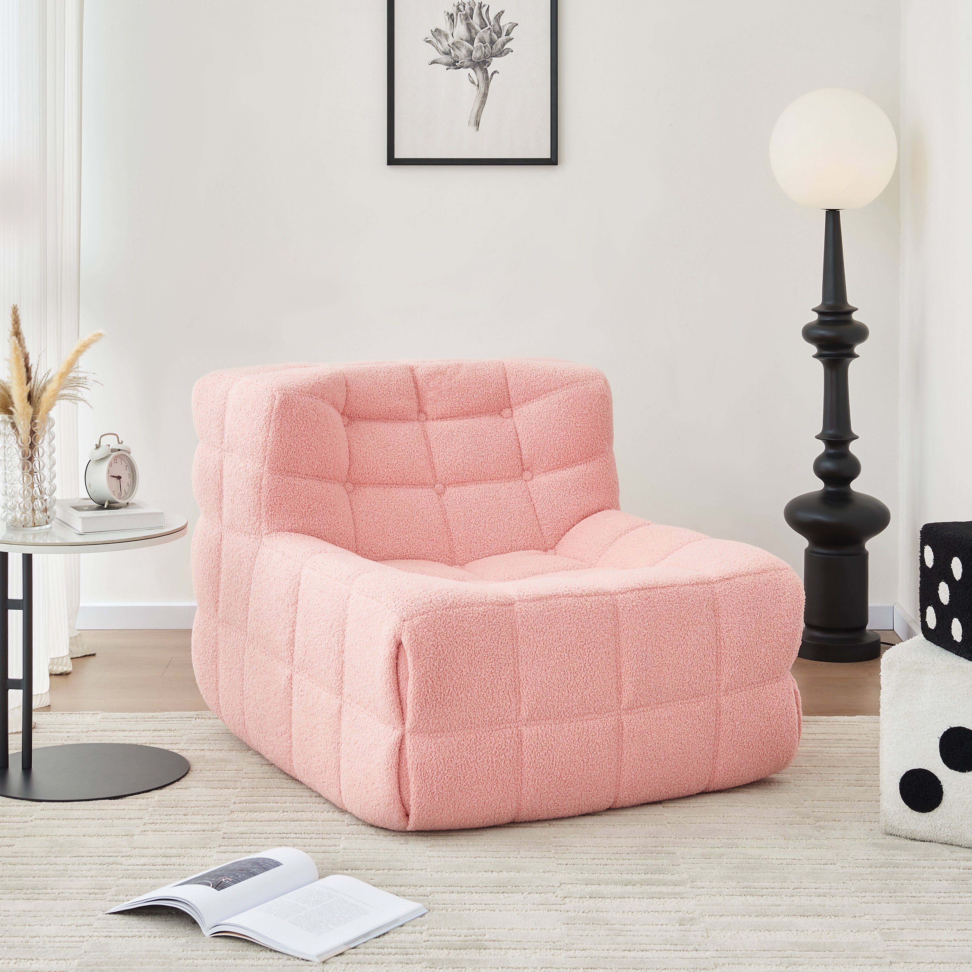 OKWISH Sitzsack Sofa Einzelsofa,Wohnzimmer Sofa (mit hoher Rückenlehne Couchsessel, für Schlafzimmer, Wohnzimmer oder Balkon)