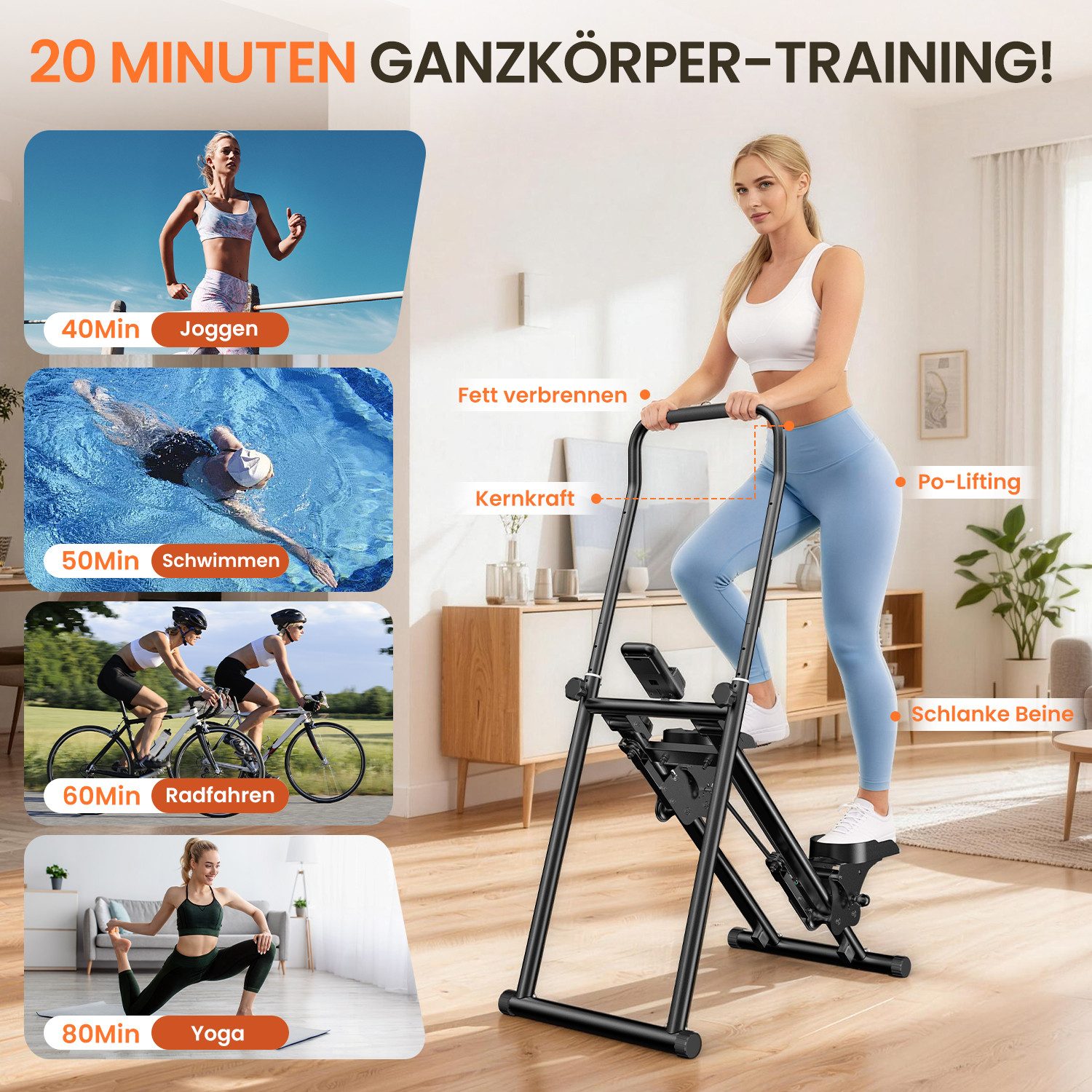 Dskeuzeew Stepper Climber- Power Stepper - Stair Stepper für Heimtraining