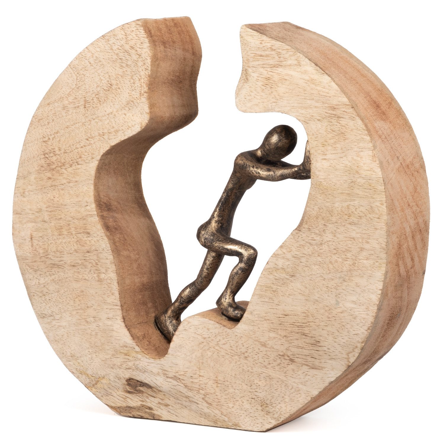 Moritz Skulptur Skulptur Push an Work 29x08x6cm, Holz, Tischdeko, Fensterdeko, Wanddeko, Holzdeko, Weihnachtsdeko