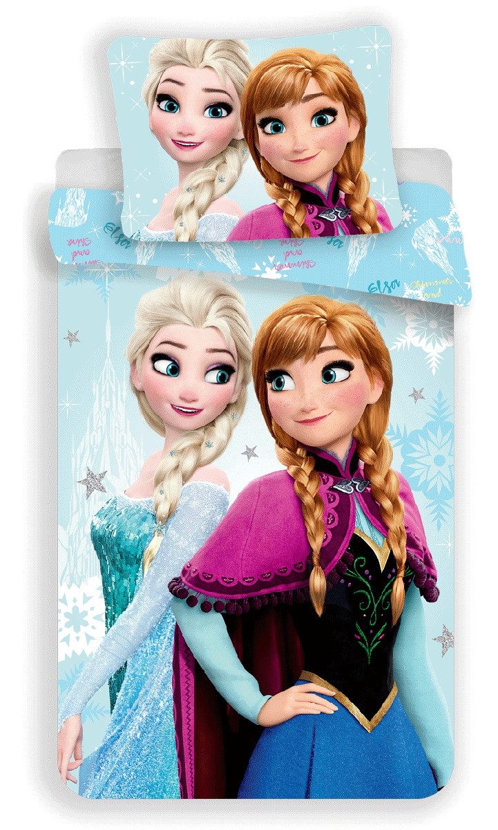 Jerry Fabrics Kinderbettwäsche Disney Kinderbettwäsche Frozen Anna Elsa Eiskönigin 140x200 cm, Renforcé, 2 teilig