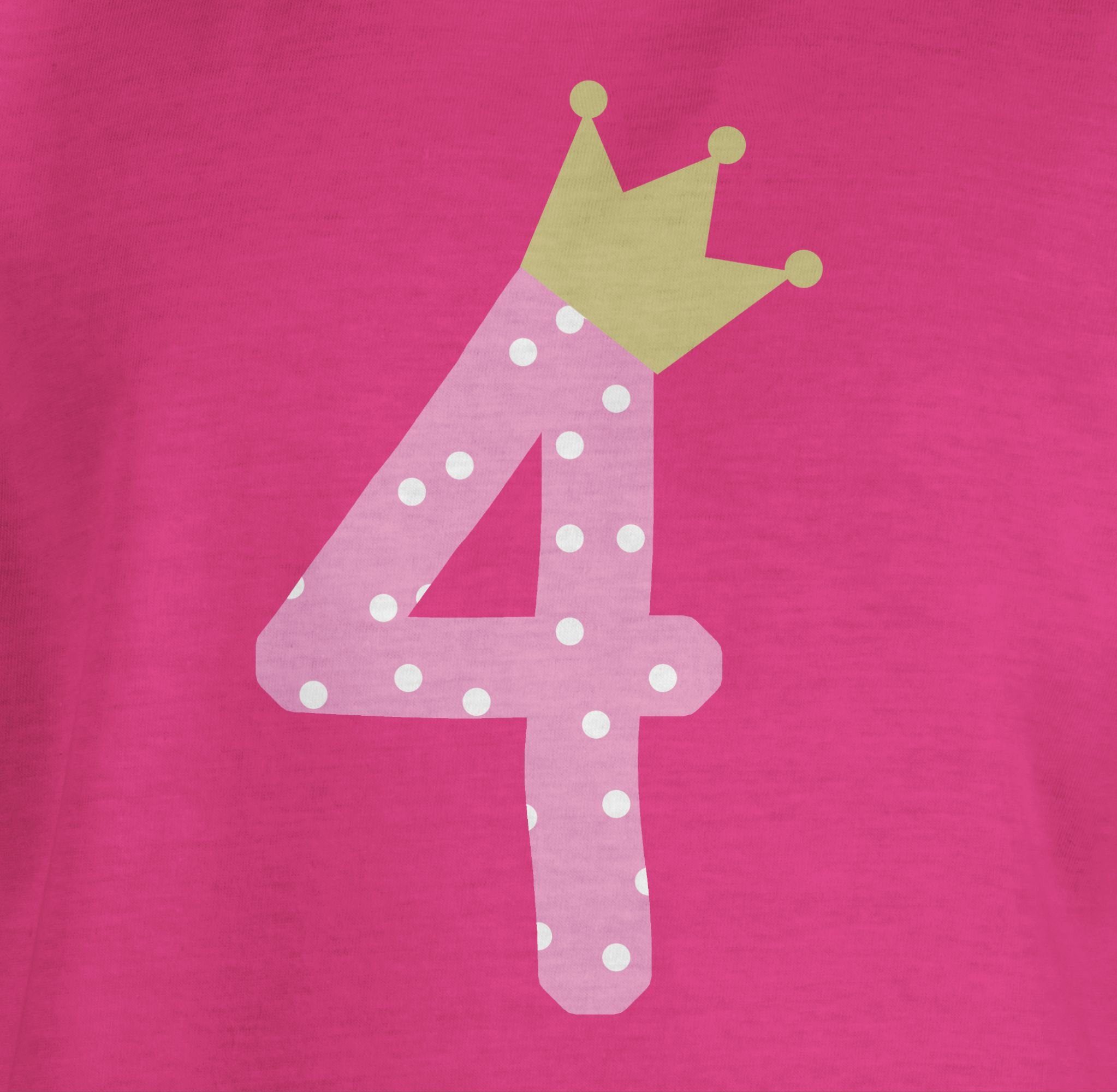 Geburtstag 4. Krone Fuchsia Vier Mädchen Vierter 1 Shirtracer T-Shirt