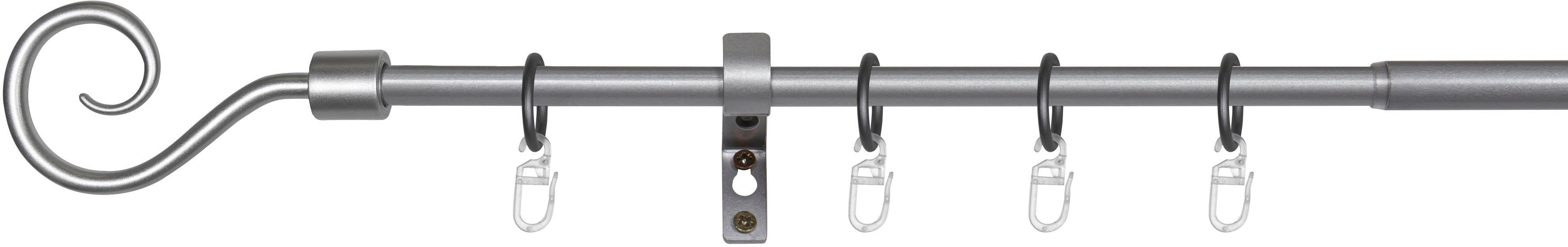Gardinenstange Hook, mydeco, 1-läufig, ausziehbar, mit verschraubt, Aluminium Bohren