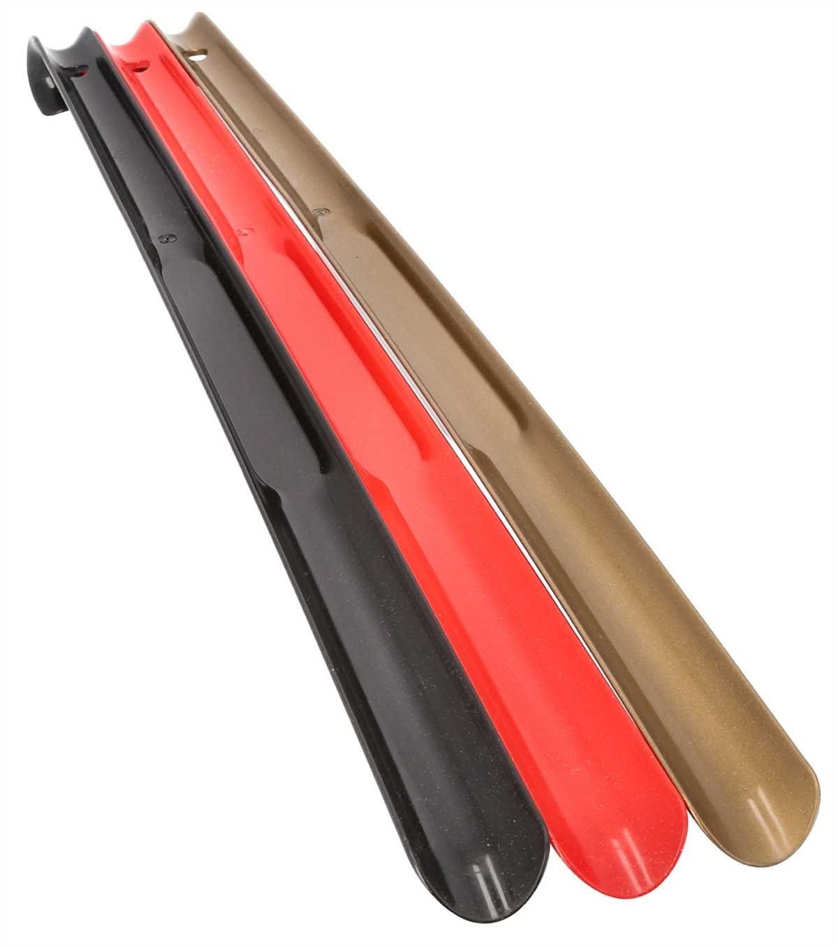 Lantelme Schuhlöffel 3 Stück Set 65 cm Kunststoff Schuhanzieher stabil Schuhanziehhilfe, Farbe Wählbar, Hergestellt in Deutschland, sehr Stabil, Rückenschonend