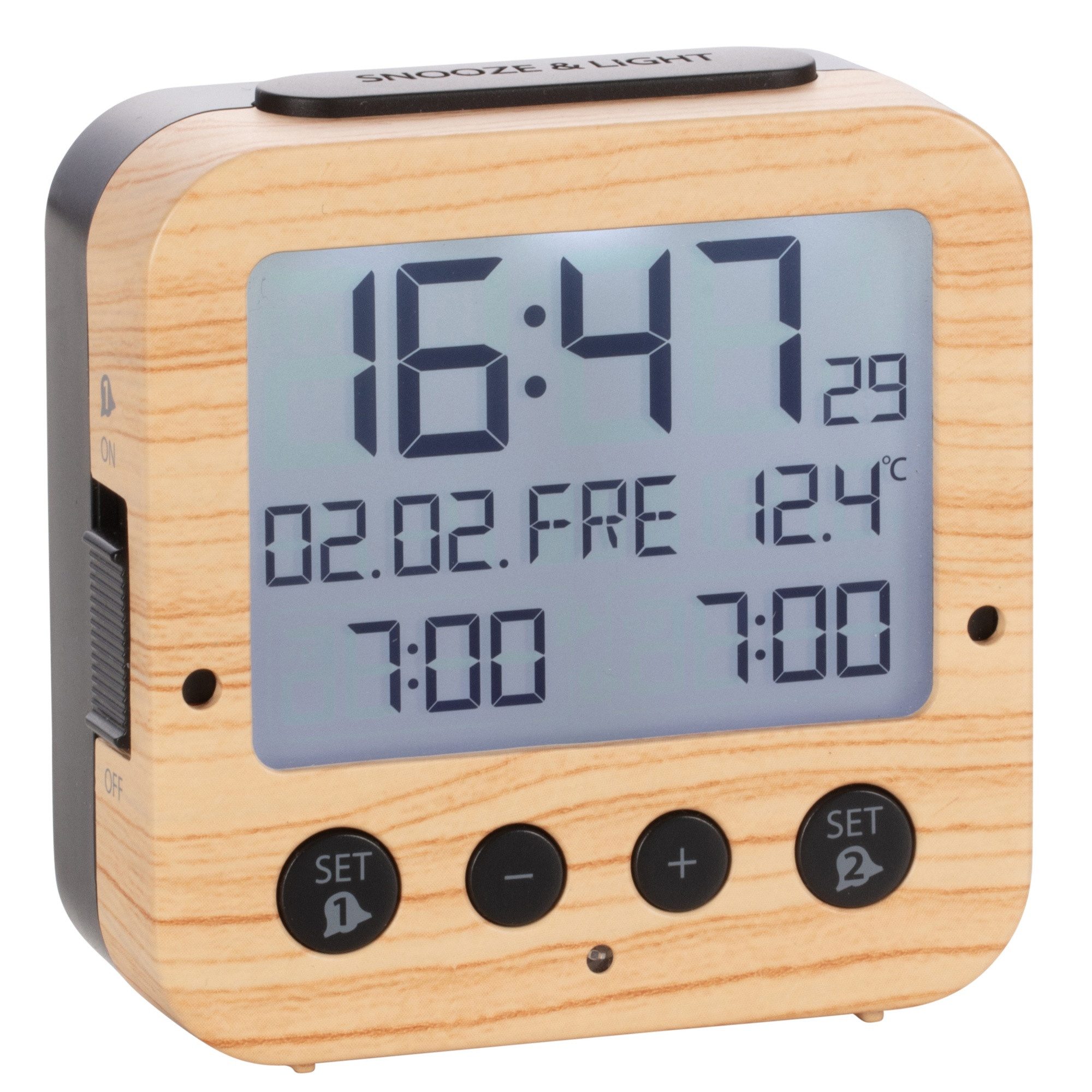 TFA Dostmann Funkwecker Bingo TFA 60.2528 digitaler Reisewecker 2 Alarme Beleuchtung