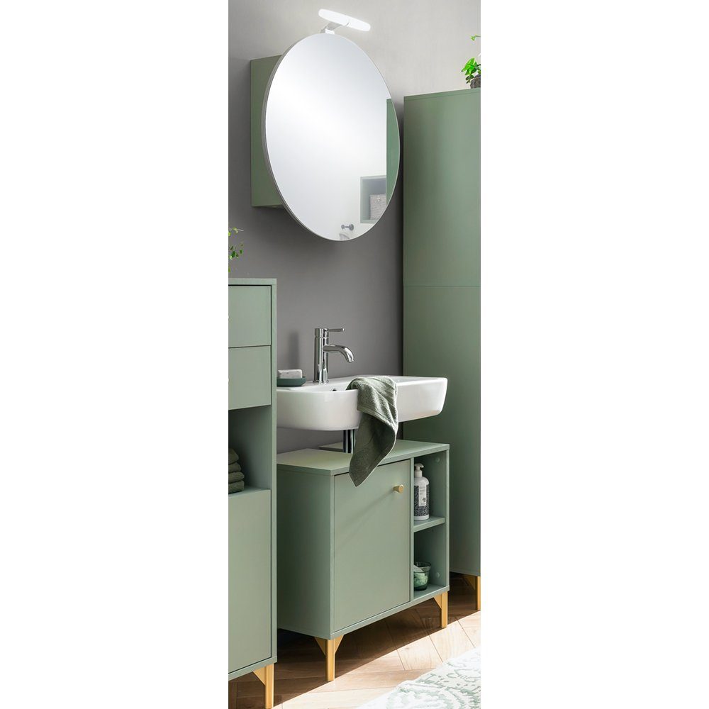 Lomadox Badmöbel-Set ANGERS-80, (Spar-Set, 2-St), mint, Зеркалоschrank, LED-Lampe, Раковиныunterschrank