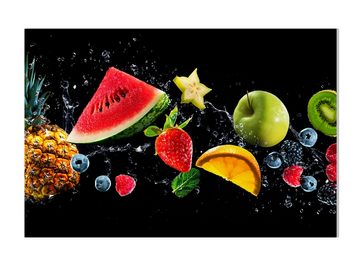 wandmotiv24 Leinwandbild Früchte & Wasser, Melone, Erdbeere, Obst, Essen & Trinken (1 St), Wandbild, Wanddeko, Leinwandbilder in versch. Größen