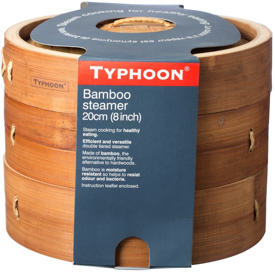 Typhoon Dampfgartopf, Bambus, die Küche, schonende Zubereitung, Ø20 cm asiatische Dampfkochtopf, für