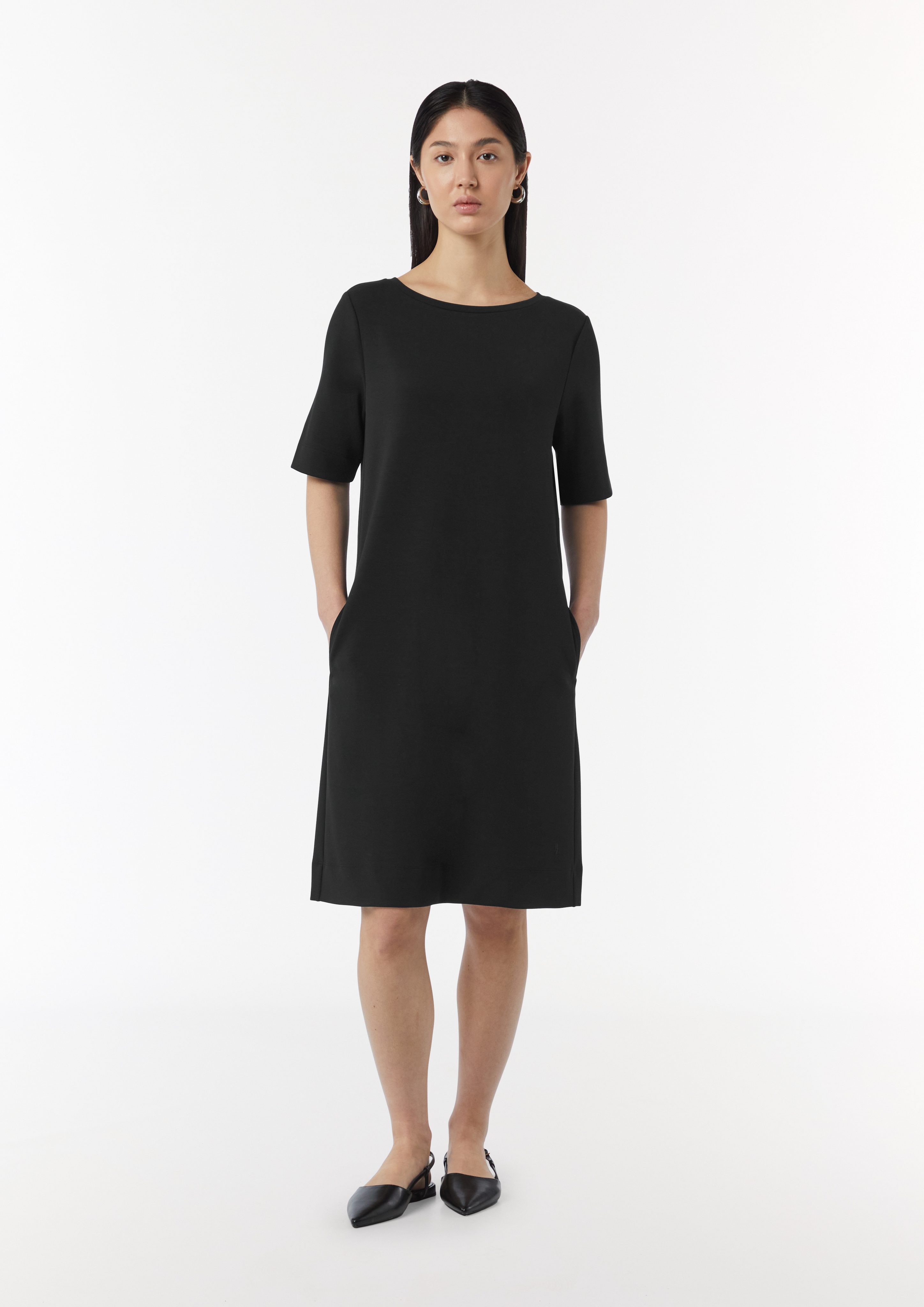 Minikleid Kurzarm-Kleid aus Modalmix mit Logo-Detail