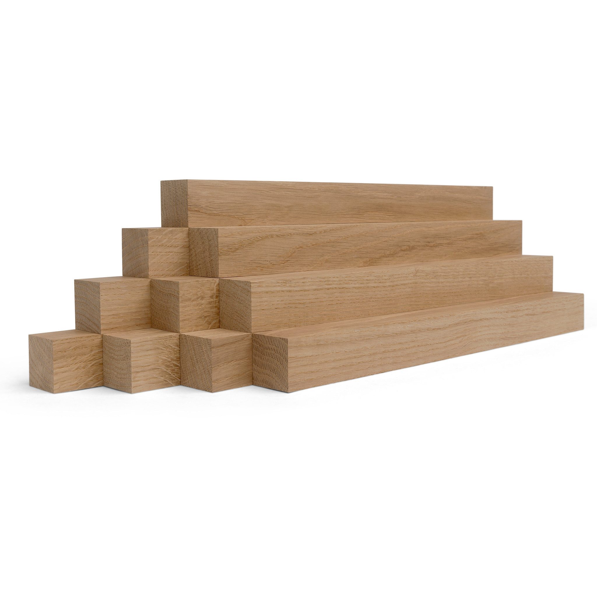 Woodsellers Kantholz 10er-Set Holzleisten - Eiche gehobelt - 30 x 30 x 500 mm, (10 Packung 10-tlg), Woodsellers - 10er-Set Holzleiste - Eiche gehobelt - 30x30x500 mm
