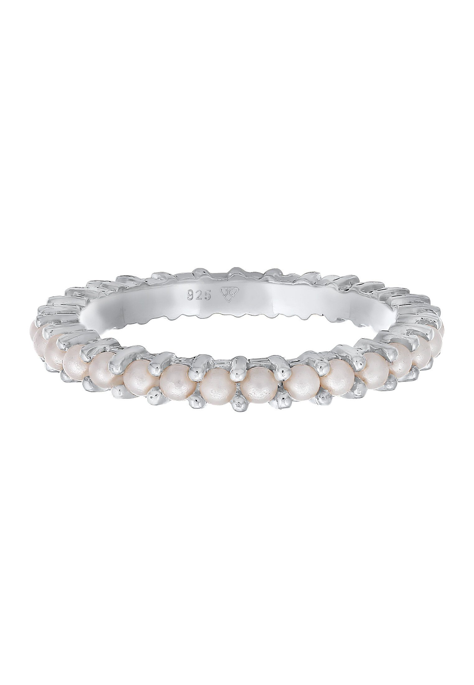 Elli Perlenring Bandring Memoire Glasperle 925 Sterling Silber