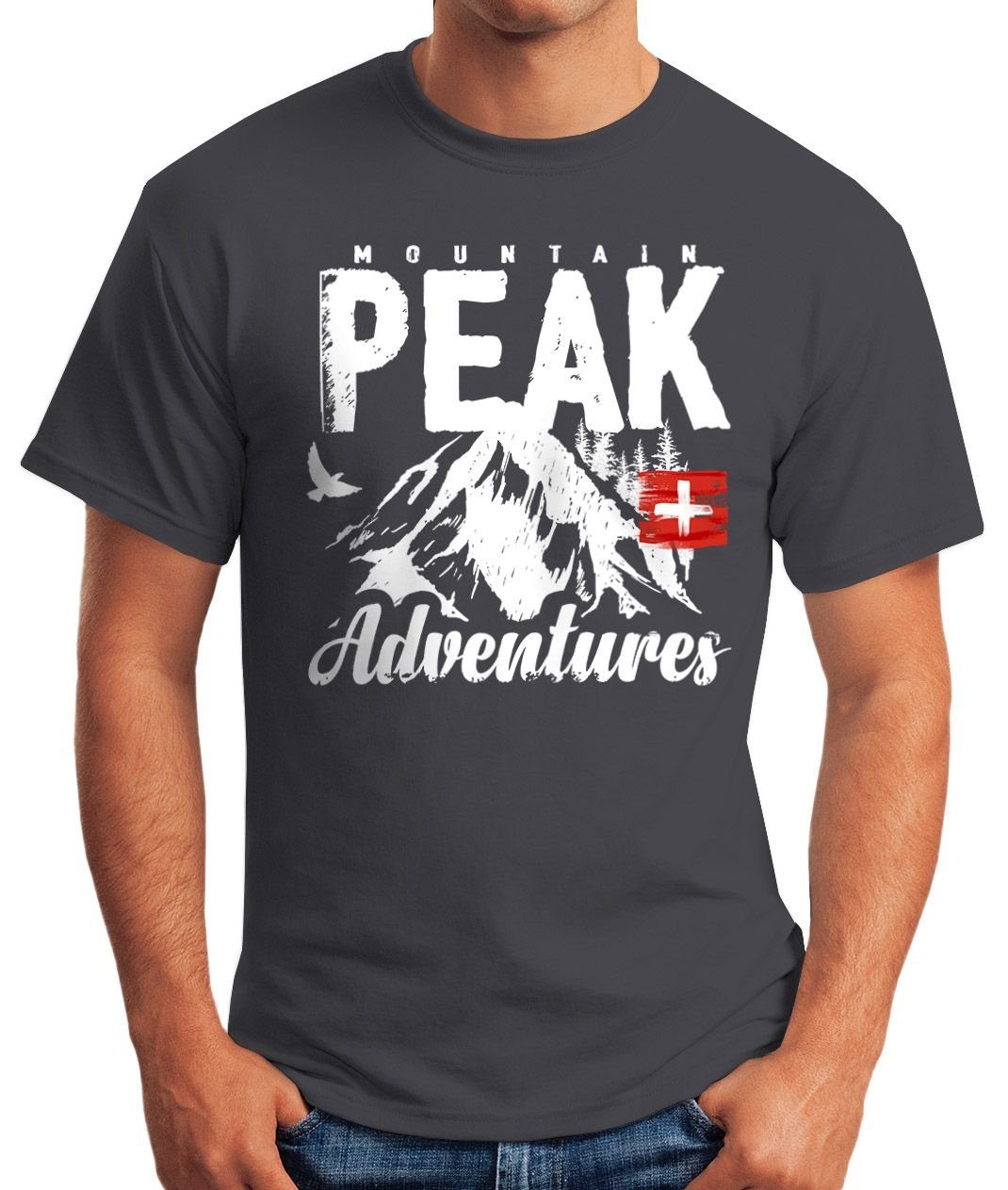 MoonWorks Print-Shirt Wander Herren T-Shirt Mountain günstig online kaufen