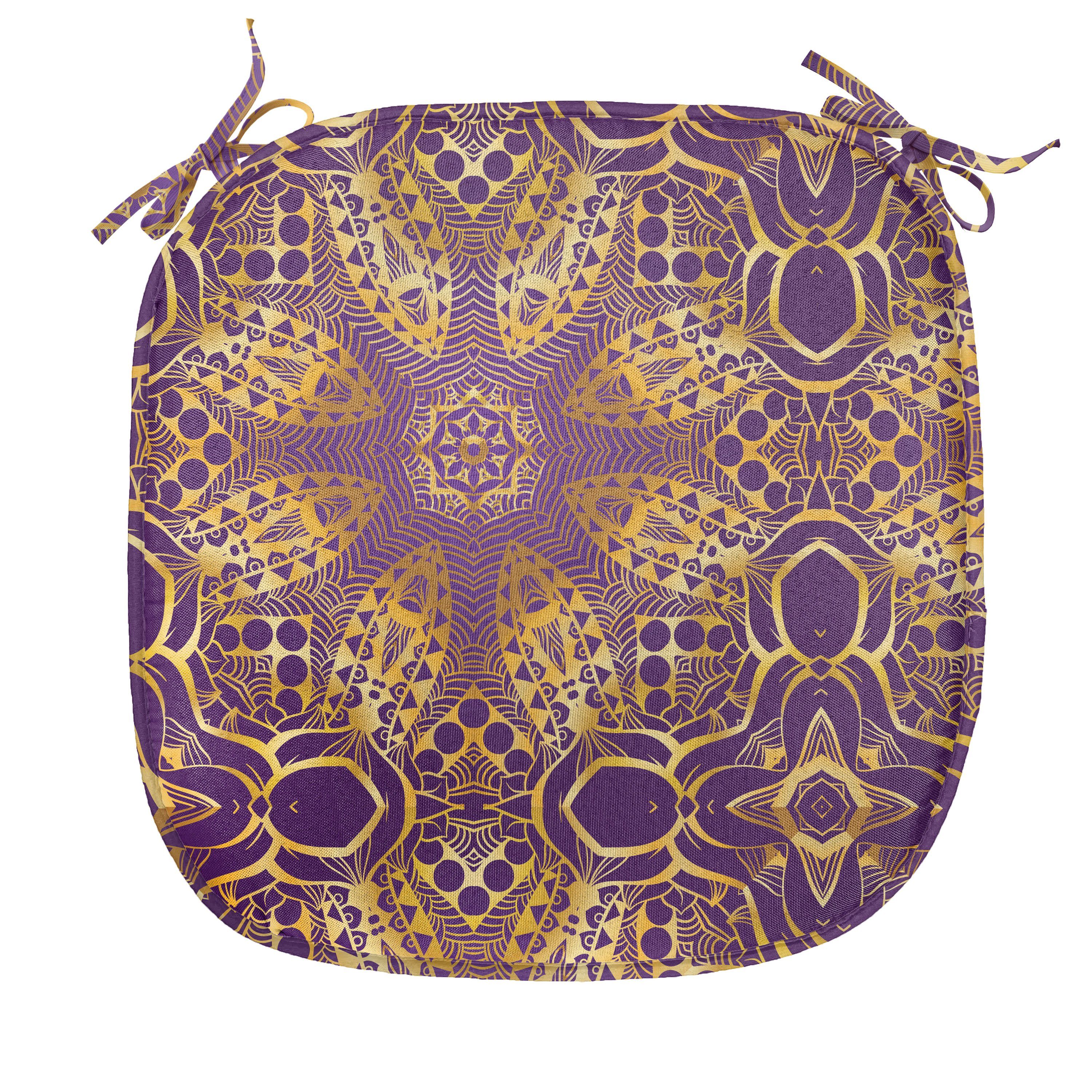 Boho-Motiv mit Dekoratives wasserfestes lila für Riemen Küchensitze, Kissen Abakuhaus Mandala Stuhlkissen