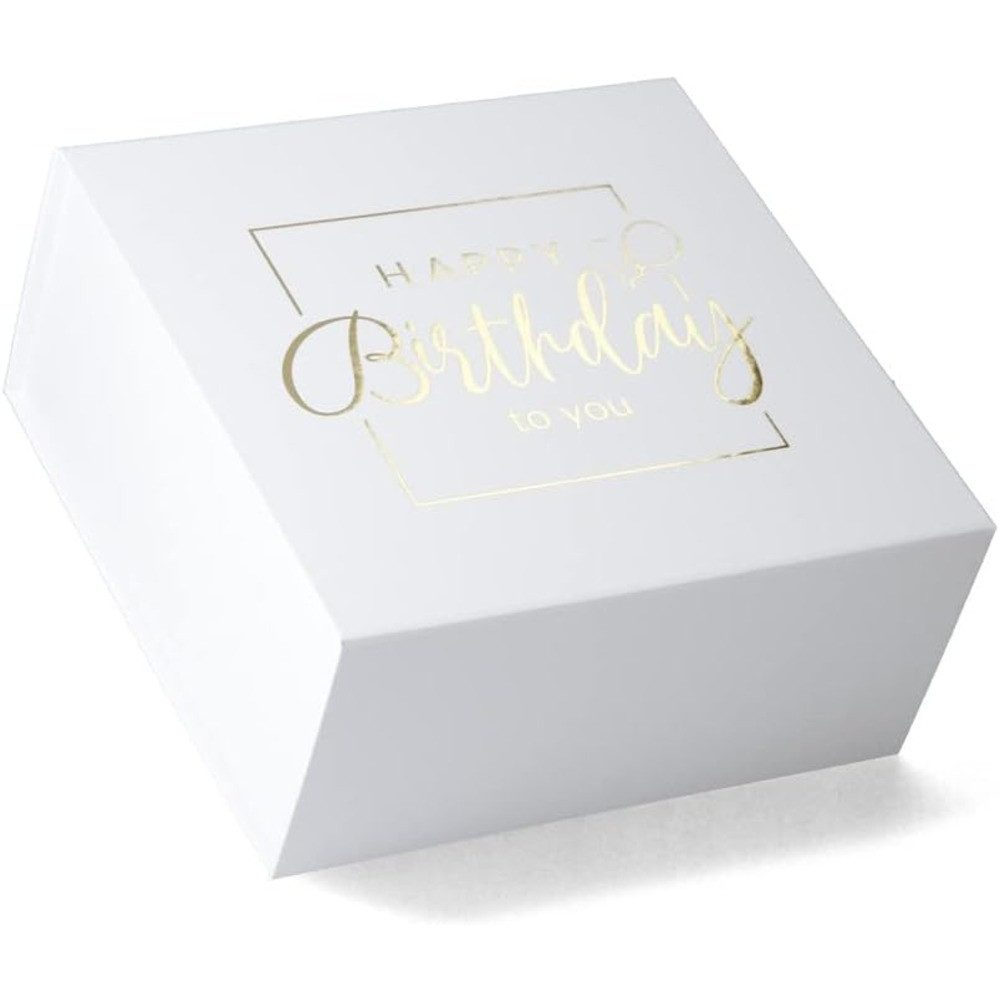ideas in Boxes Geschenkbox Happy Birthday Geschenkkarton, Premium Magnetbox, Geschenkverpackung für Geburtstag mit Schriftzug