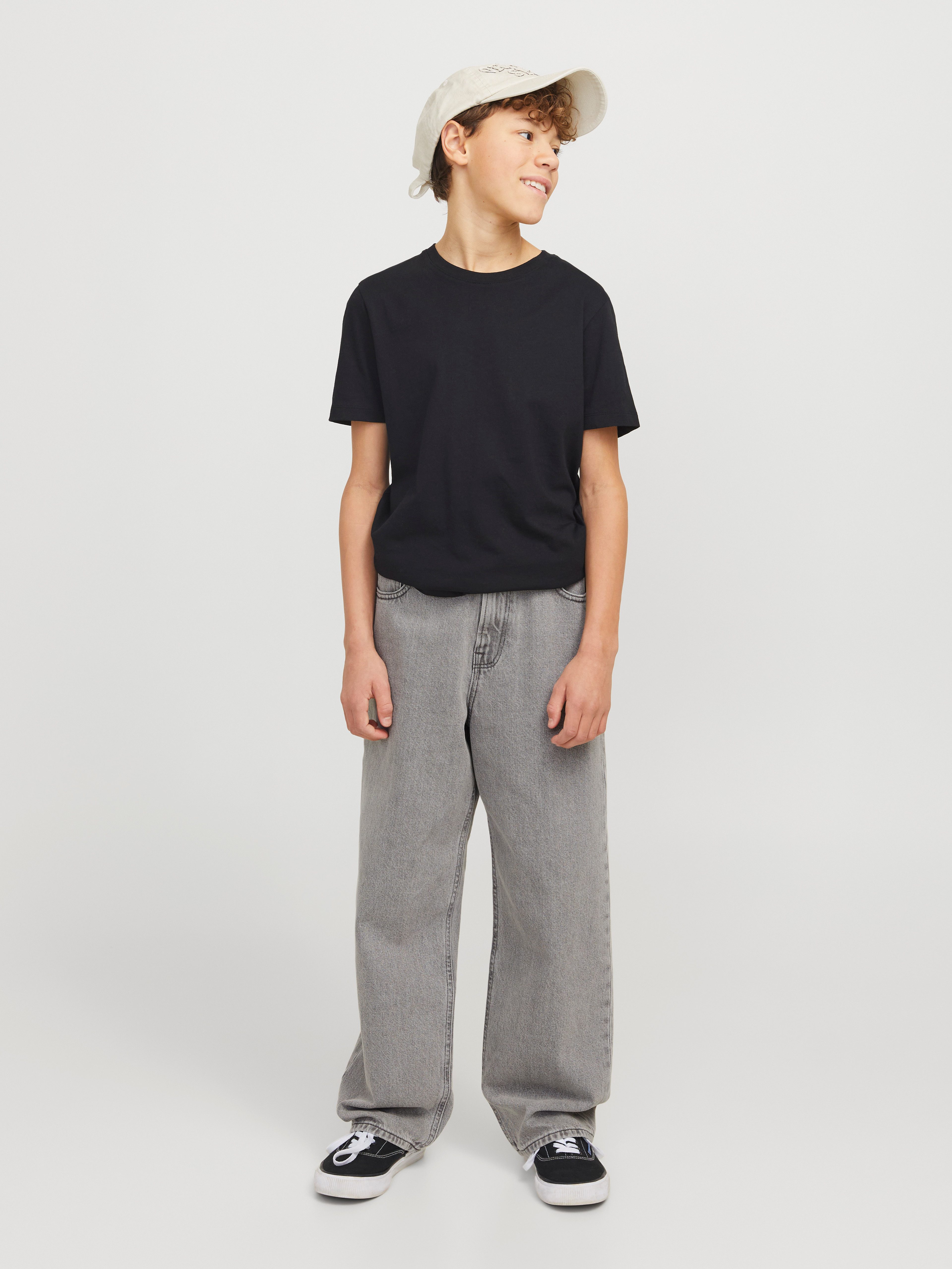 Jack & Jones Junior Relax-fit-Jeans JJIALEX überzeugt durch Komfort und hohe Taille unifarben, modisch, relaxed fit, Denim