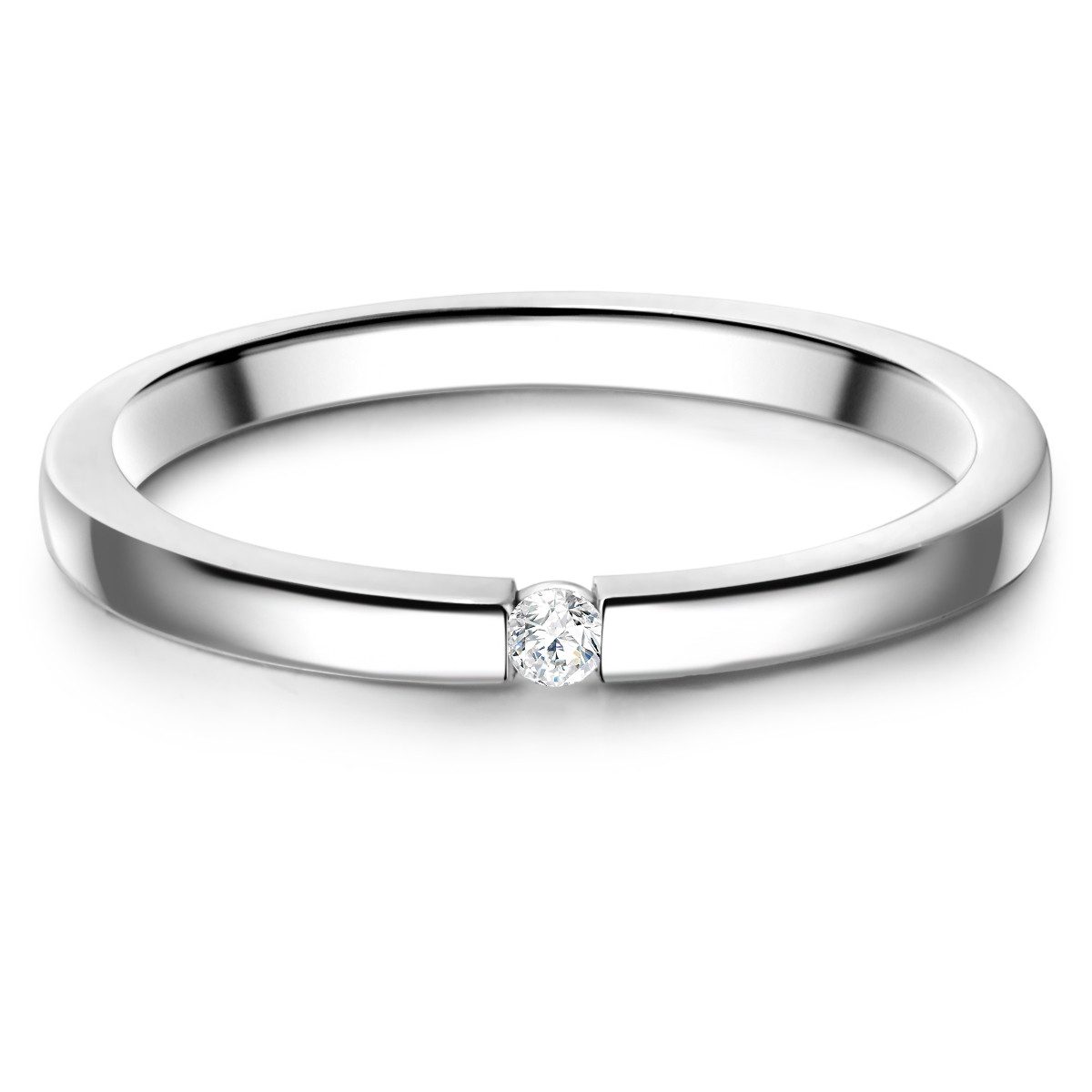 Glanzstücke München Solitärring GSM394 (1-tlg), aus Sterling Silber