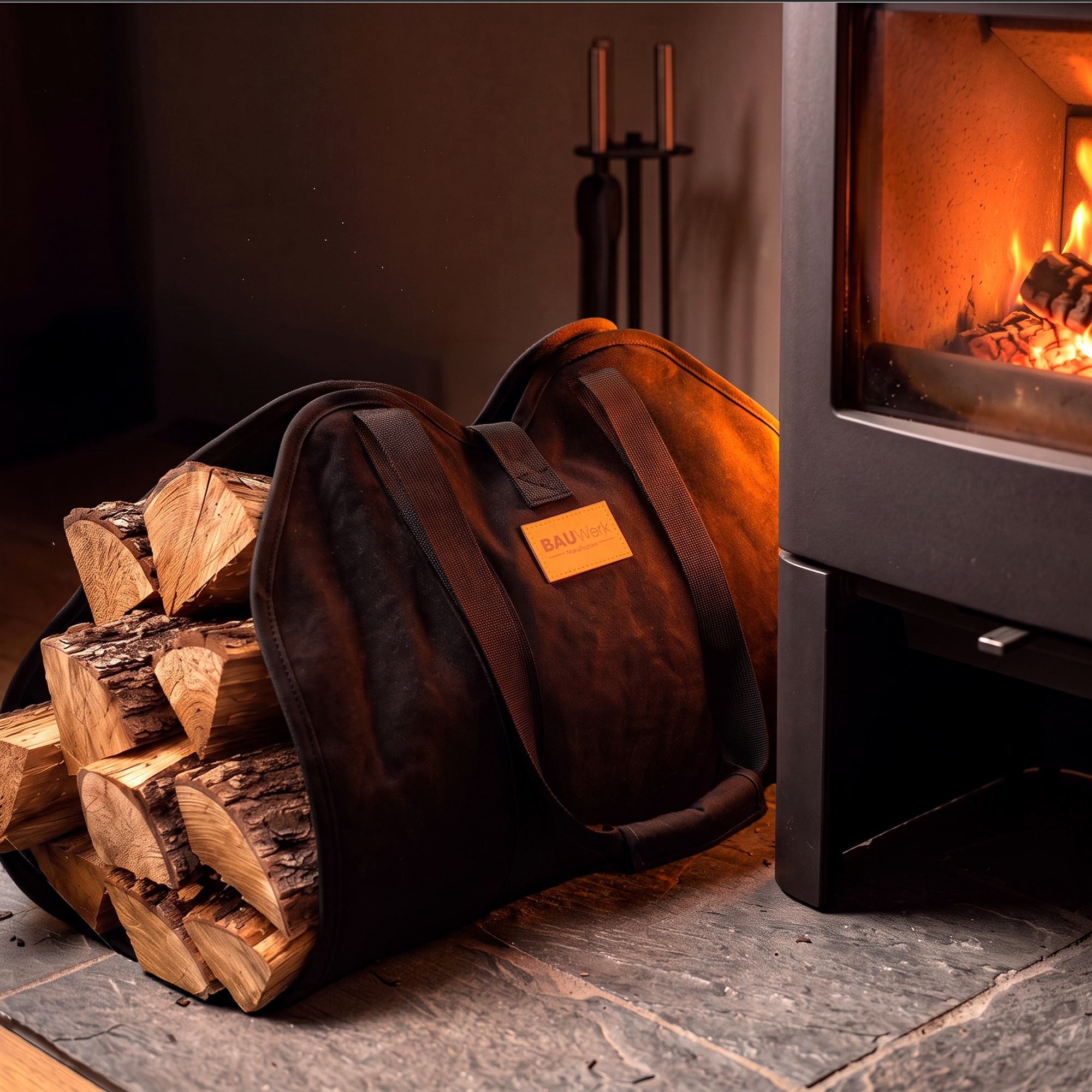 CLP Kaminholzregal Trondheim, BxTxH:45x165x49 cm, (1er), Kaminholztasche groß und reißfest