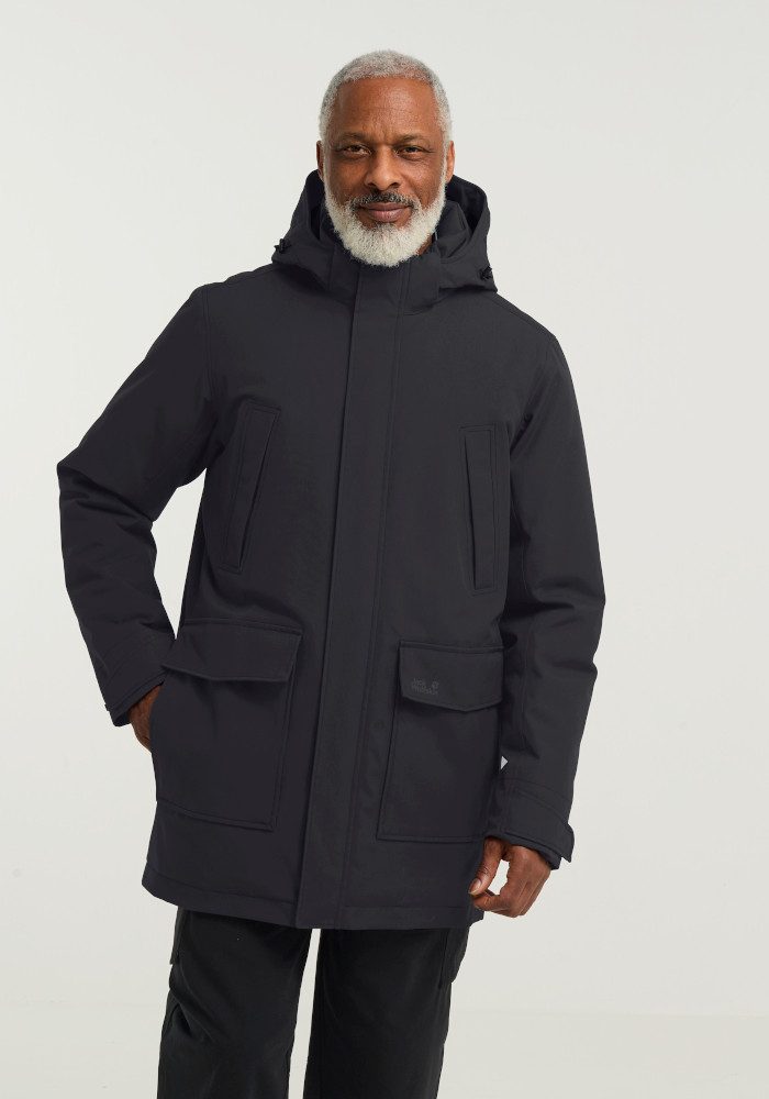 Jack Wolfskin Funktionsparka CANYON SHIELD PARKA M für Winter, atmungsaktiv, winddicht, mit abnehmbarer Kapuze