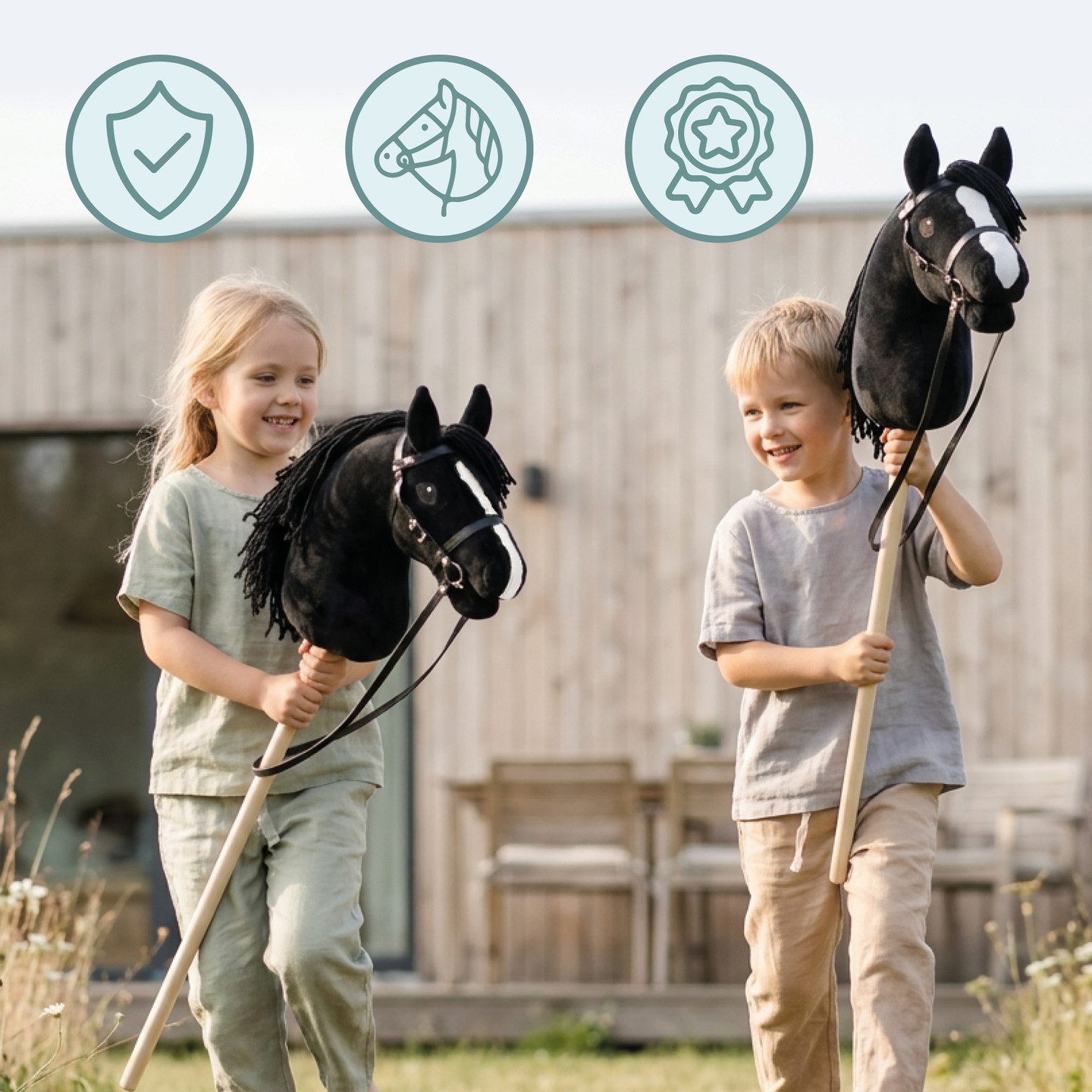 Mamabrum Steckenpferd Mamabrum Hobby Horse Steckenpferd schwarz 68 cm ab 3 Jahren