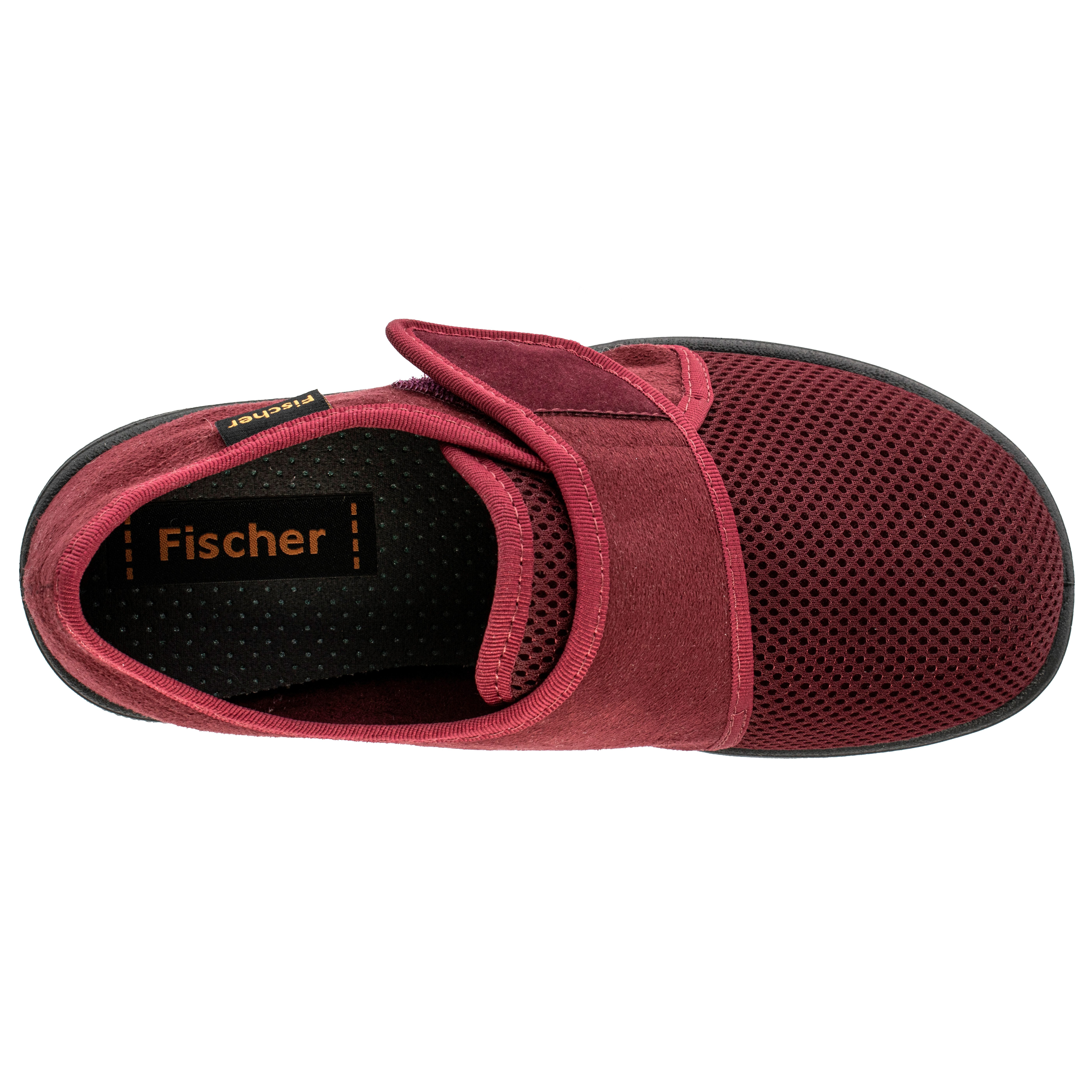 Fischer-Markenschuh Bad Wiessee Hausschuh aus Mesh/Velour, Frotteefutter, Einlegesohle herausnehmbar, Weite L
