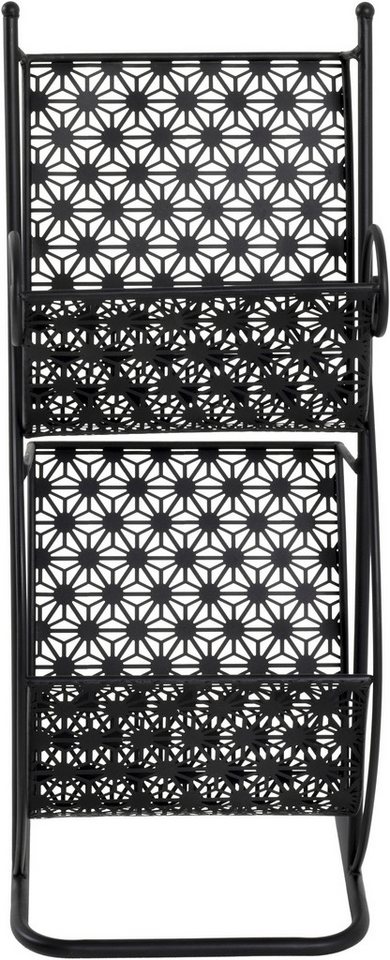 HAKU Zeitungsständer Zeitschriftenhalter, Zeitschriftenständer, rechteckig - aus Metall Schwarz - B/T/H 31/27/80 cm