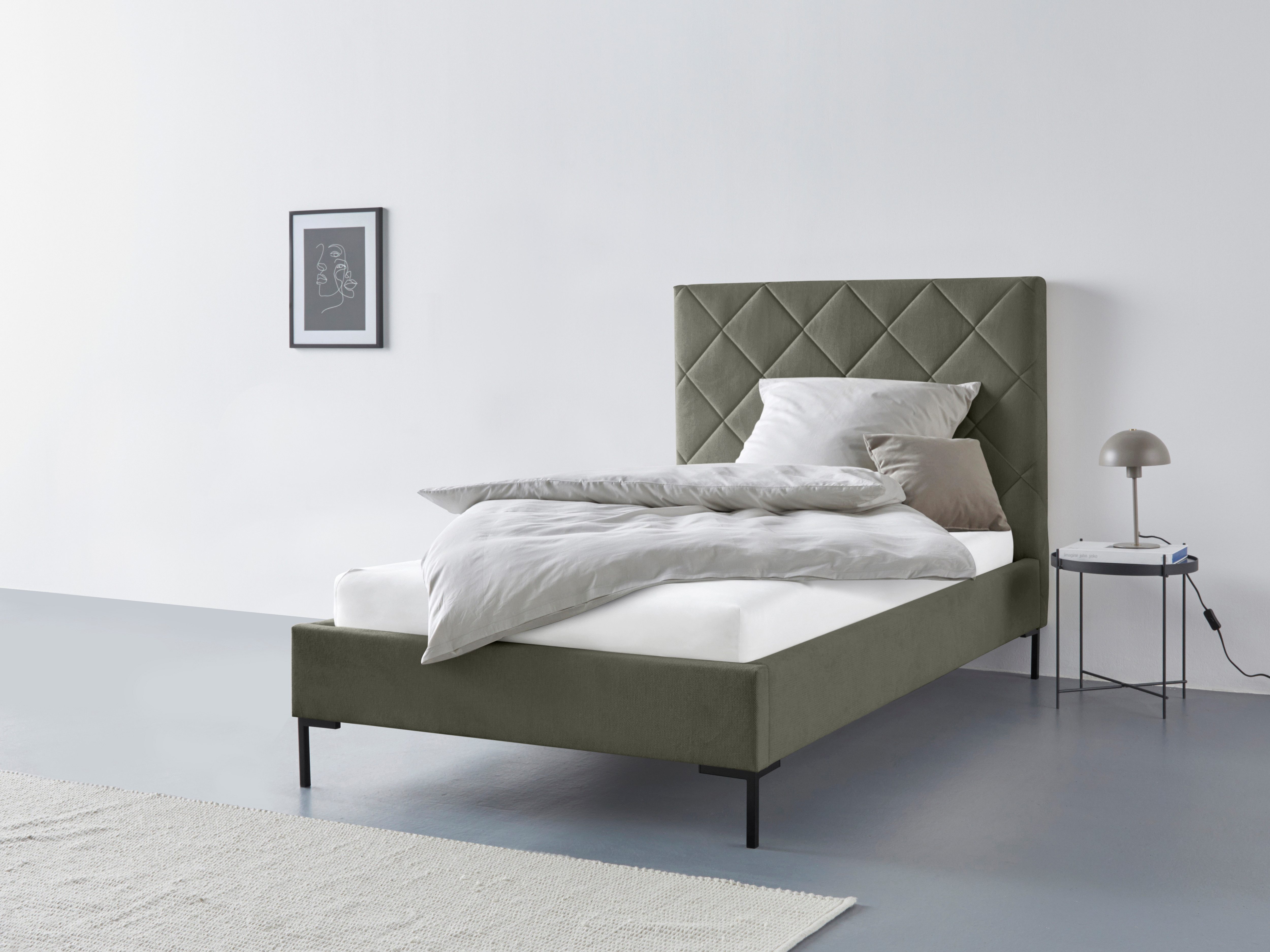 Home affaire Polsterbett Charlott, Modernes Polsterbett mit oder ohne Lattenrost