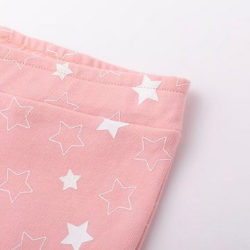 suebidou Leggings Stoffhose Mädchenhose Plüschleggings mit Sternenprint rosa