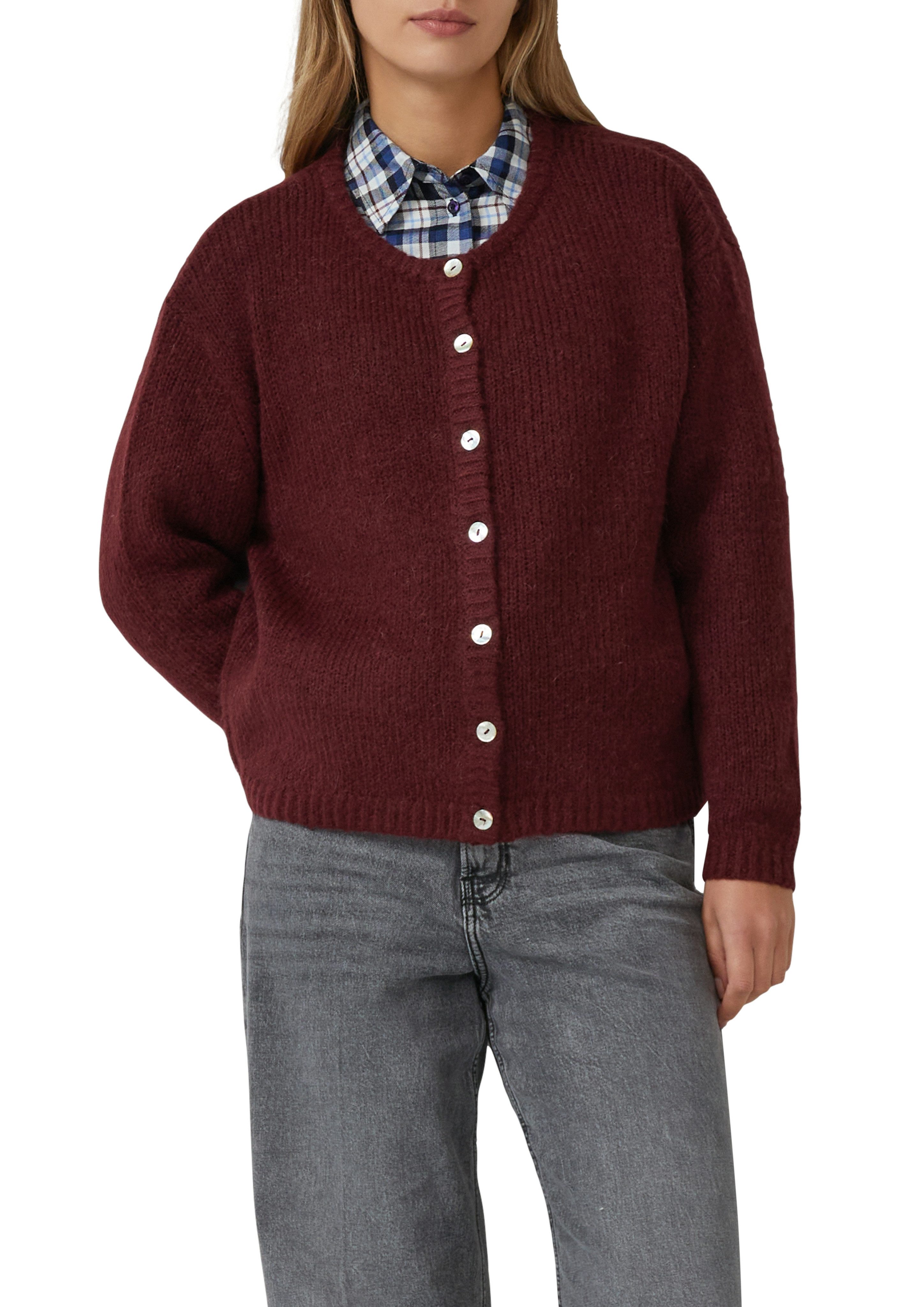 s.Oliver Strickjacke mit Rippbündchen günstig online kaufen