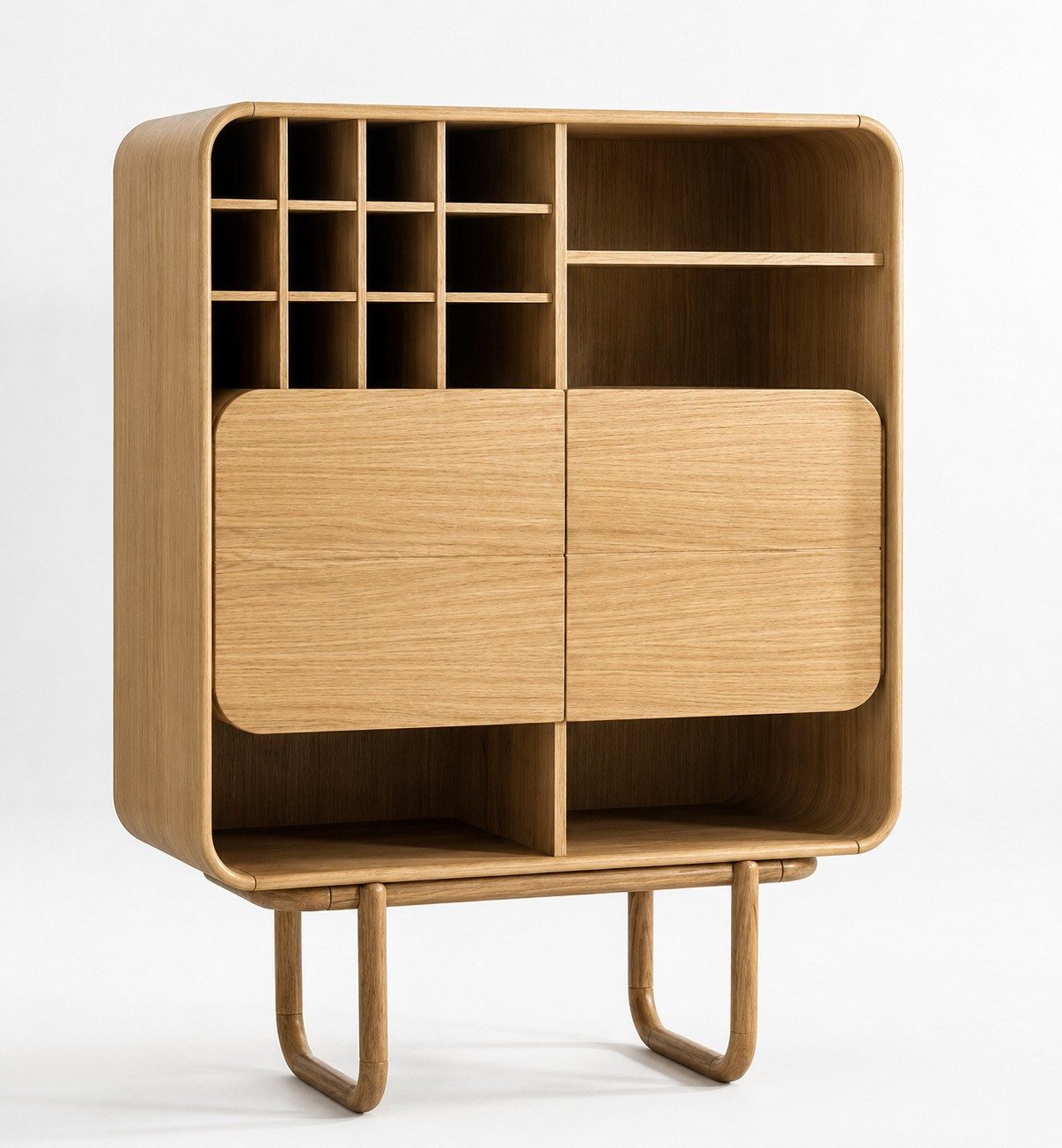 Xlmoebel Weinschrank Moderner brauner Schaukasten für stilvolle Wohnräume Made in Europa