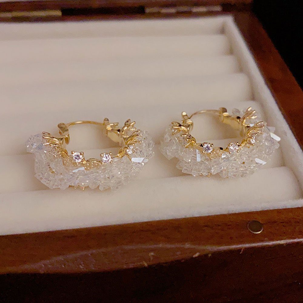 Hochzeiten, Kristall Mode Braut-Ohrringe, Paar Geeignet Kreis Metall Ohrringe Damenschmuck für Ohrhänger Partys LAKKEC
