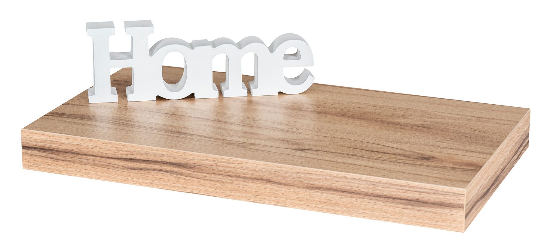 Levandeo® Wandregal, Wandboard Bobby 40cm Kernbuche günstig online kaufen