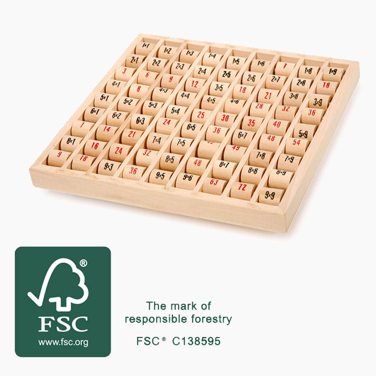 small foot GmbH & Co. KG Lernspielzeug Multiplizier-Tabelle (Packung, 1-St., set), Rechenaufgabe pro Walze mit entsprechender Lösung