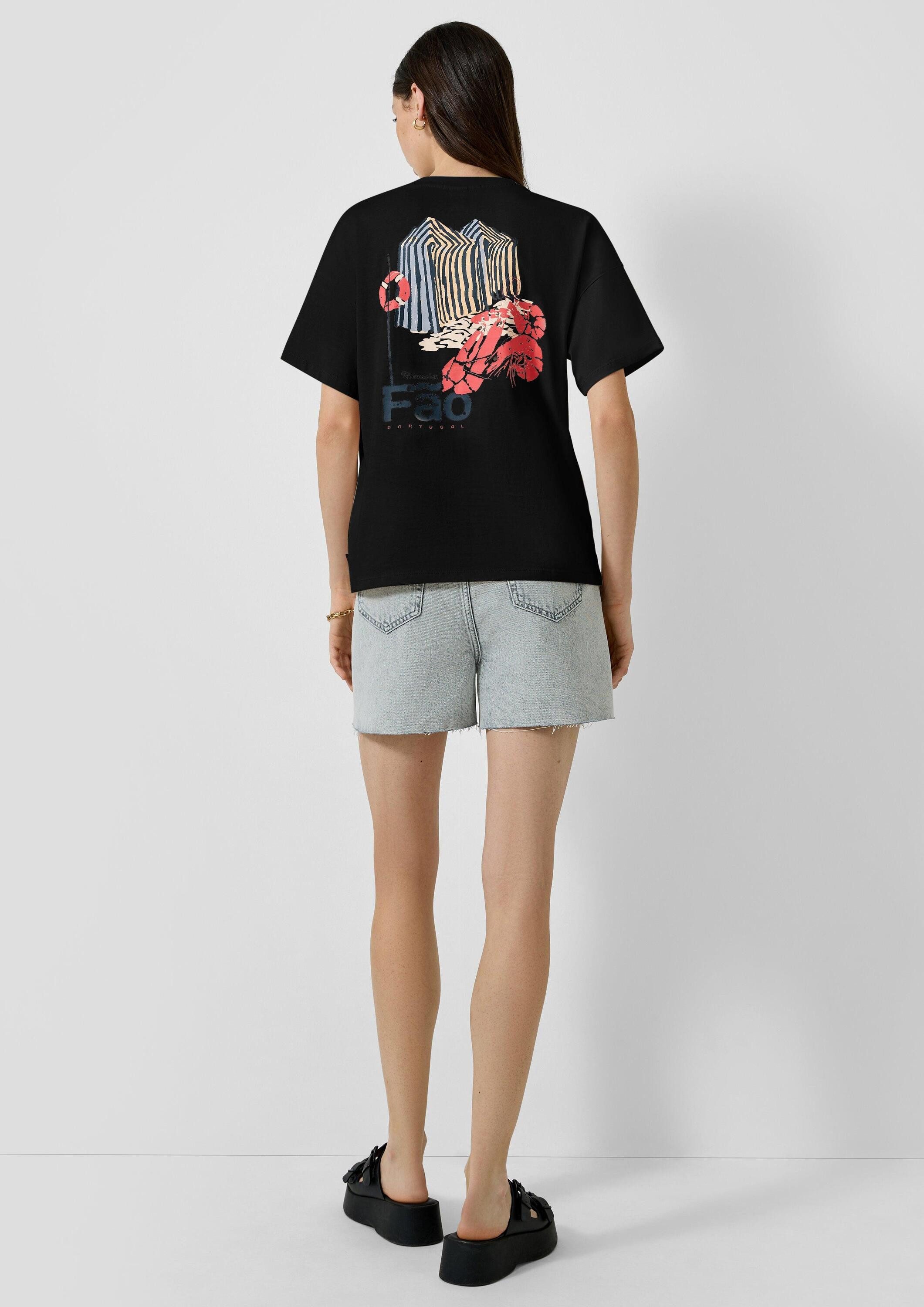 QS Kurzarmshirt T-Shirt Oversize-Shirt mit Rückenprint