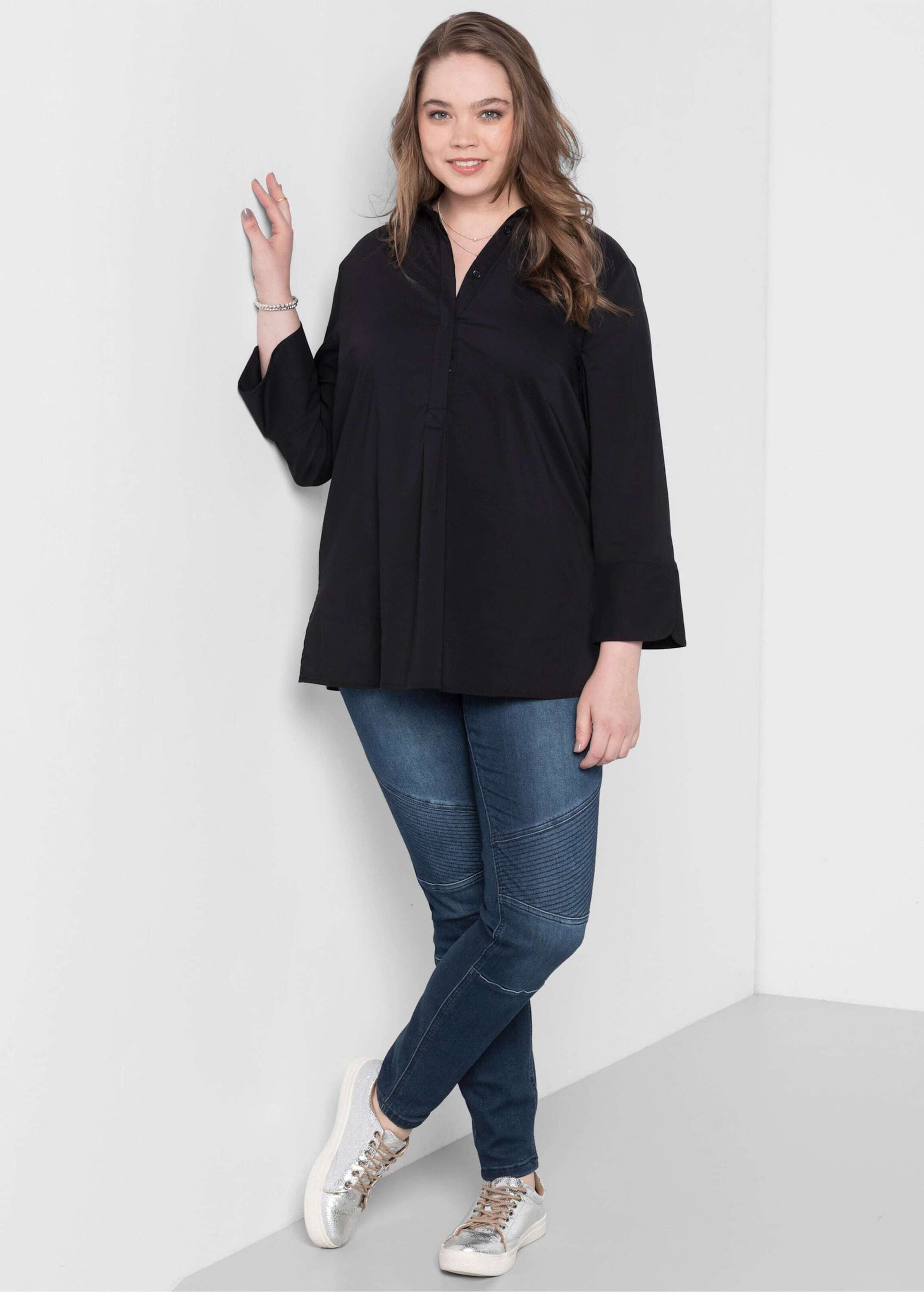 Sheego Klassische Bluse Tunika 3/4-Arm