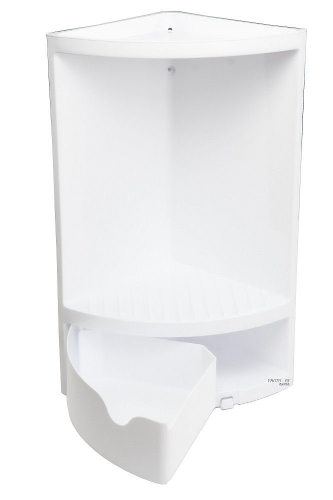 Bisk Duschablage LUX, Duscheckablage mit Schwenkschublade, weiß, grau, schw günstig online kaufen