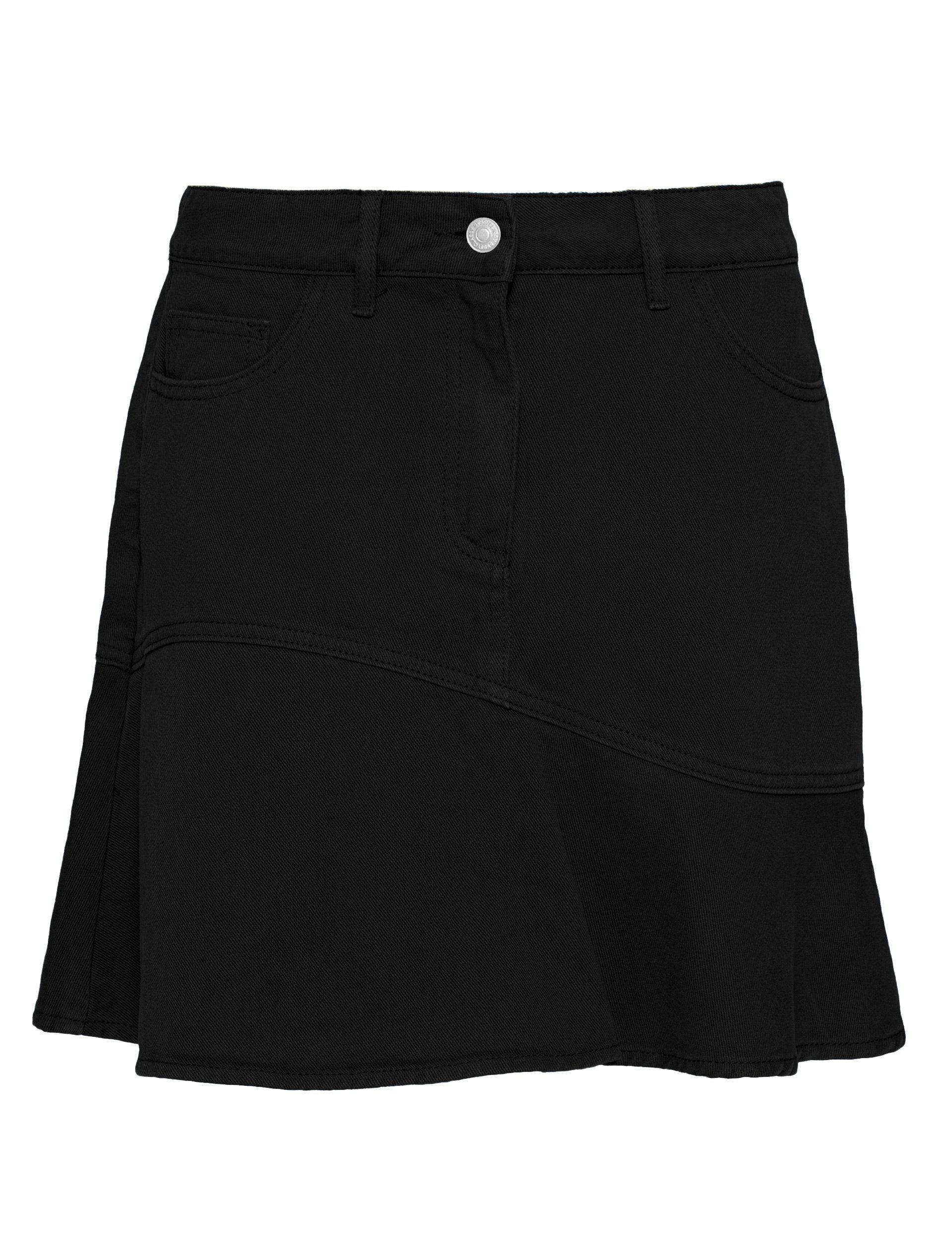 SASSYCLASSY A-Linien-Rock Jeans Rock mit Volant für Damen Low Waist Denim R günstig online kaufen