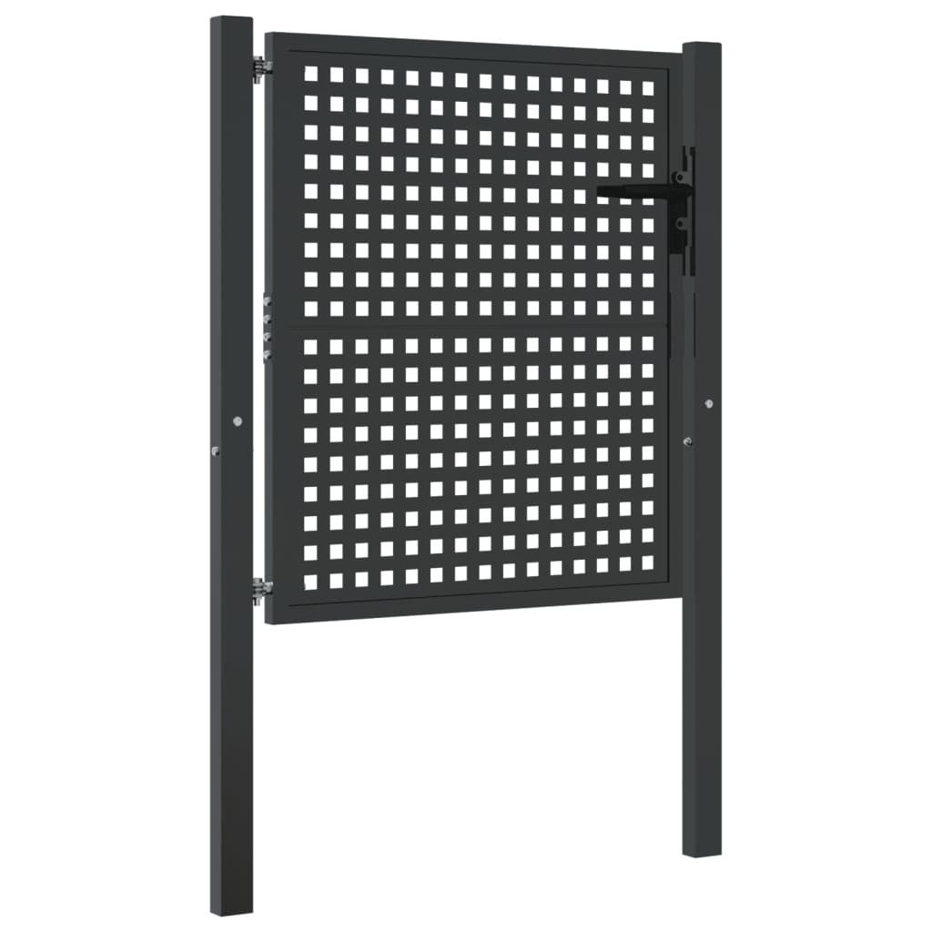 Gartentor 100 x 100 cm Gartentor Anthrazit 105x150 cm Stahl Abschließbar Zauntor