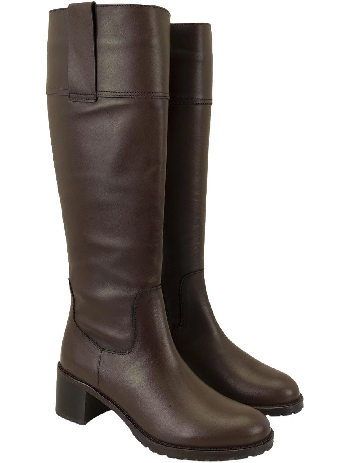 Desa Damen-Lederstiefel – 5,5 cm Absatz, zum Hineinschlüpfen, atmungsaktiv Stiefel