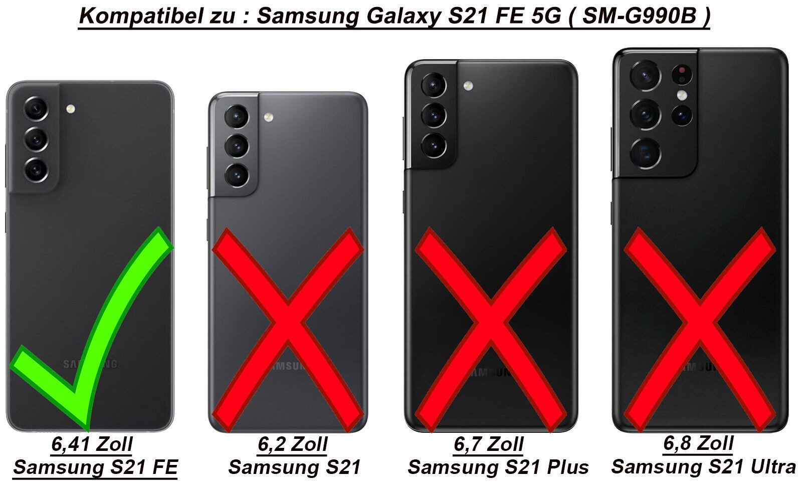 betterfon Handyhülle für Samsung Galaxy S21 FE 5G2-teiliges 360° Schutzcase mit Panzerglas