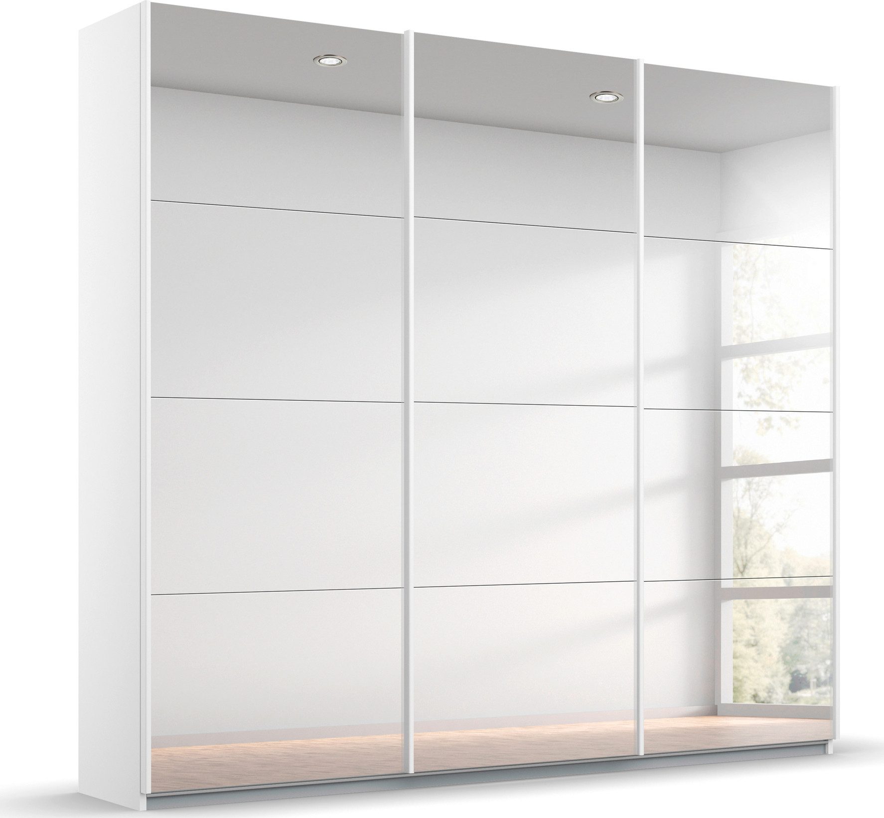 rauch Schwebetürenschrank Kleiderschrank Schrank Garderobe Wäscheschrank Ankleide ORACLE (Breiten 203/271/315/360 cm Höhen 210/229 cm) mit vollflächig aufgelegten Spiegelelementen MADE IN GERMANY