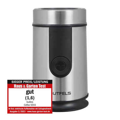 Gutfels Kaffeemühle COFFEE 5010, 200,00 W, Edelstahlklinge, 50,00 g Bohnenbehälter, für Bohnen, Gewürze & Nüsse, Mahlgrad Kontrolle