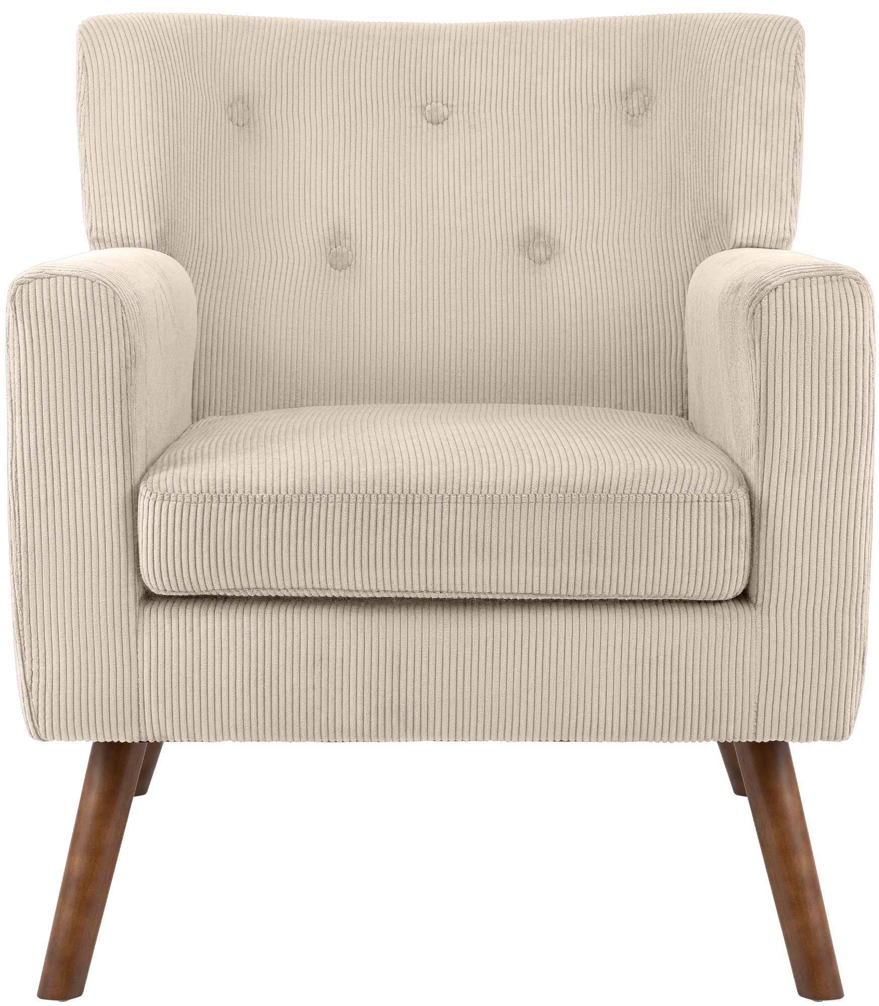 CLP Loungesessel Kioni (1er), Cordbezug, Kautschukholz, bis 150 kg belastbar – Bild 4 von 5