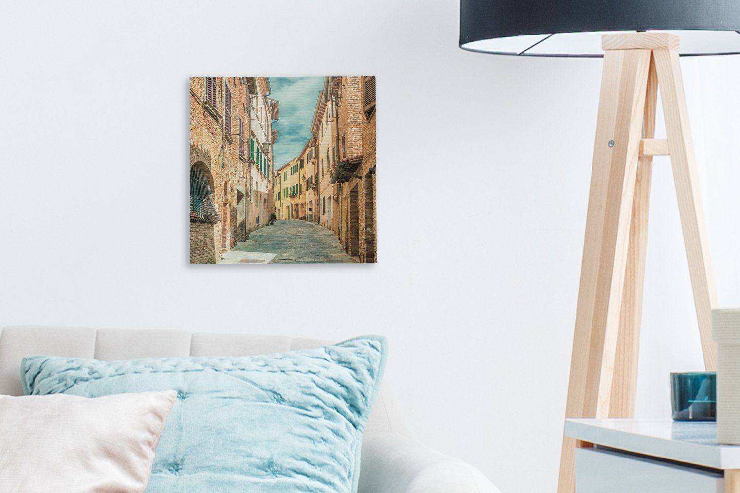 Leinwand Italien, Bilder OneMillionCanvasses® im Leinwandbild St), Schlafzimmer alten Wohnzimmer Fahrspur für (1