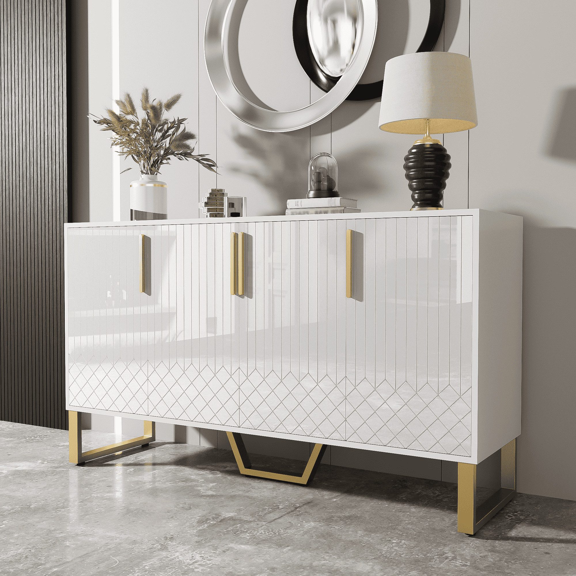 BlingBin Sideboard Hochglanz-Sideboard, Aufbewahrungsschrank, Anrichte mit günstig online kaufen