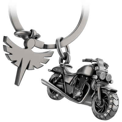 FABACH Schlüsselanhänger Chopper Motorrad mit Schutzengel - Engel Glücksbringer Motorradfahrer