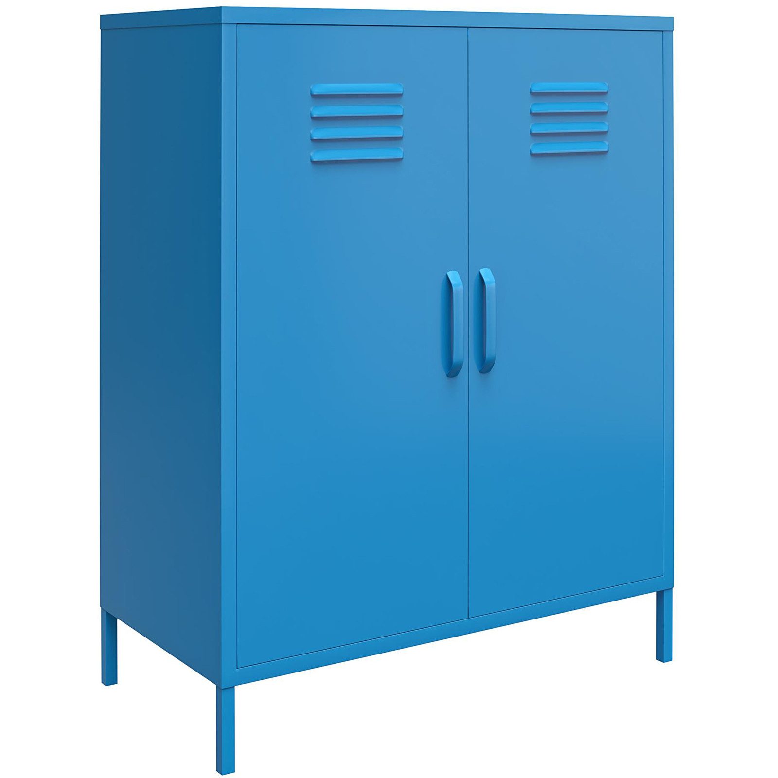 loft24 Mehrzweckschrank Cache Spind Schrank, 2 Türen, Metallschrank, modern, Industriestil