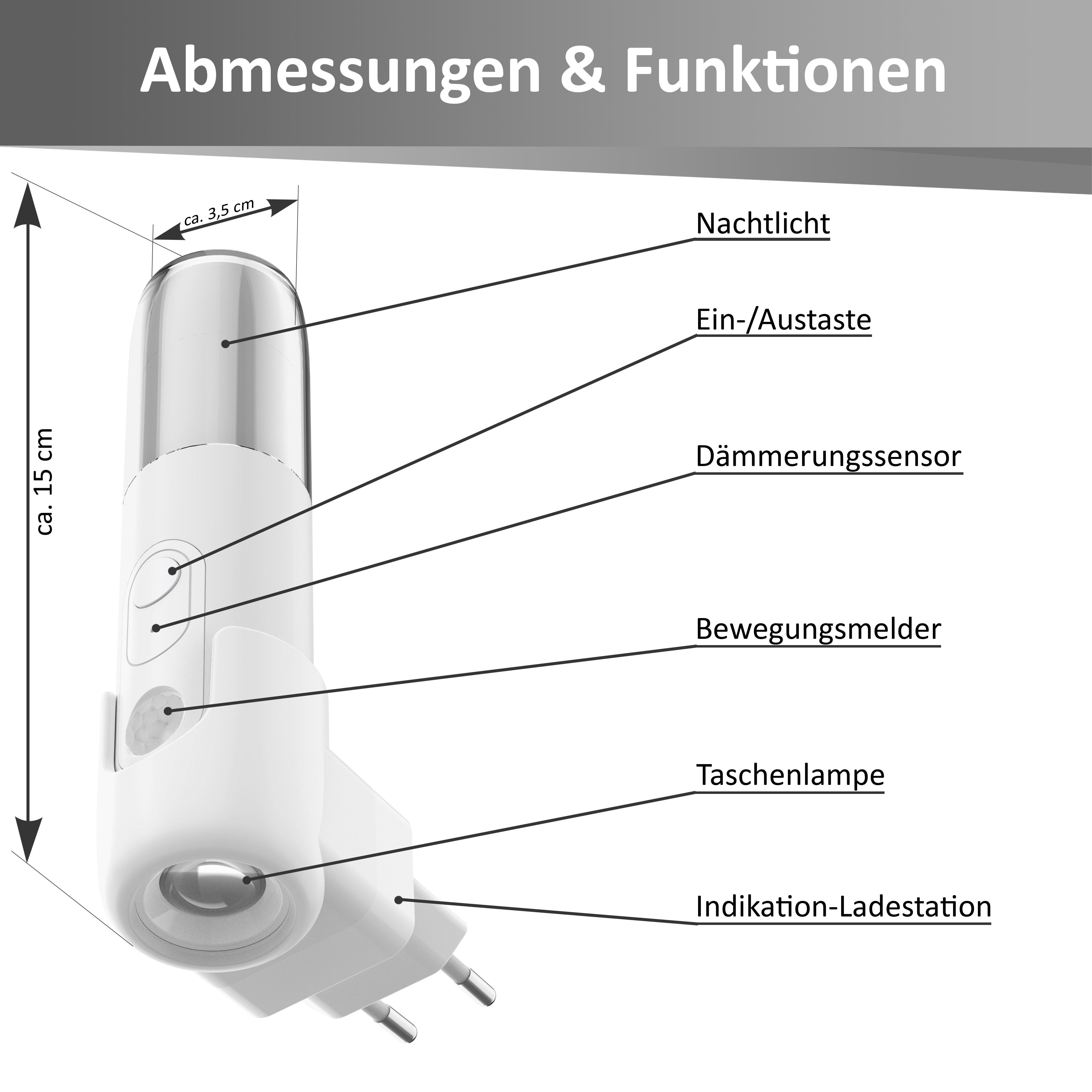 Northpoint LED Nachtlicht LED Orientierungsleuchte Induktionsladung & Notlicht