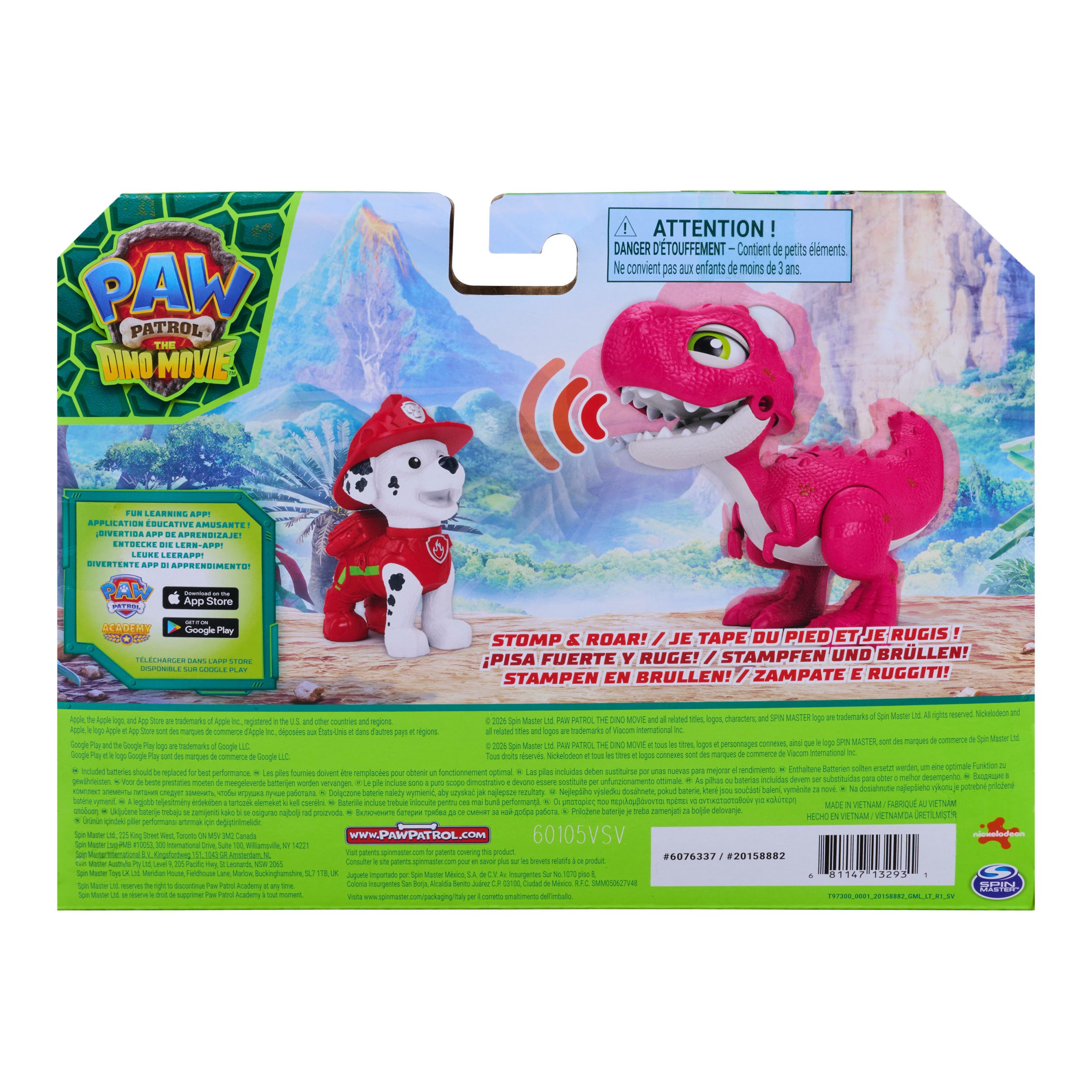 Spin Master Spielfigur PAW Patrol: Der Dino Film, Roaring Pups, Marshall & Rhabarber Dino – Bild 4 von 5