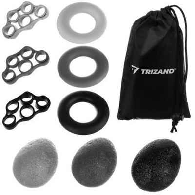 Trizand Trainingsring Handgelenkübungen Set (9 Stück Verschiedene Widerstandsstufen, 9-tlg., Silikon), Handtrainer Fingertrainer Set
