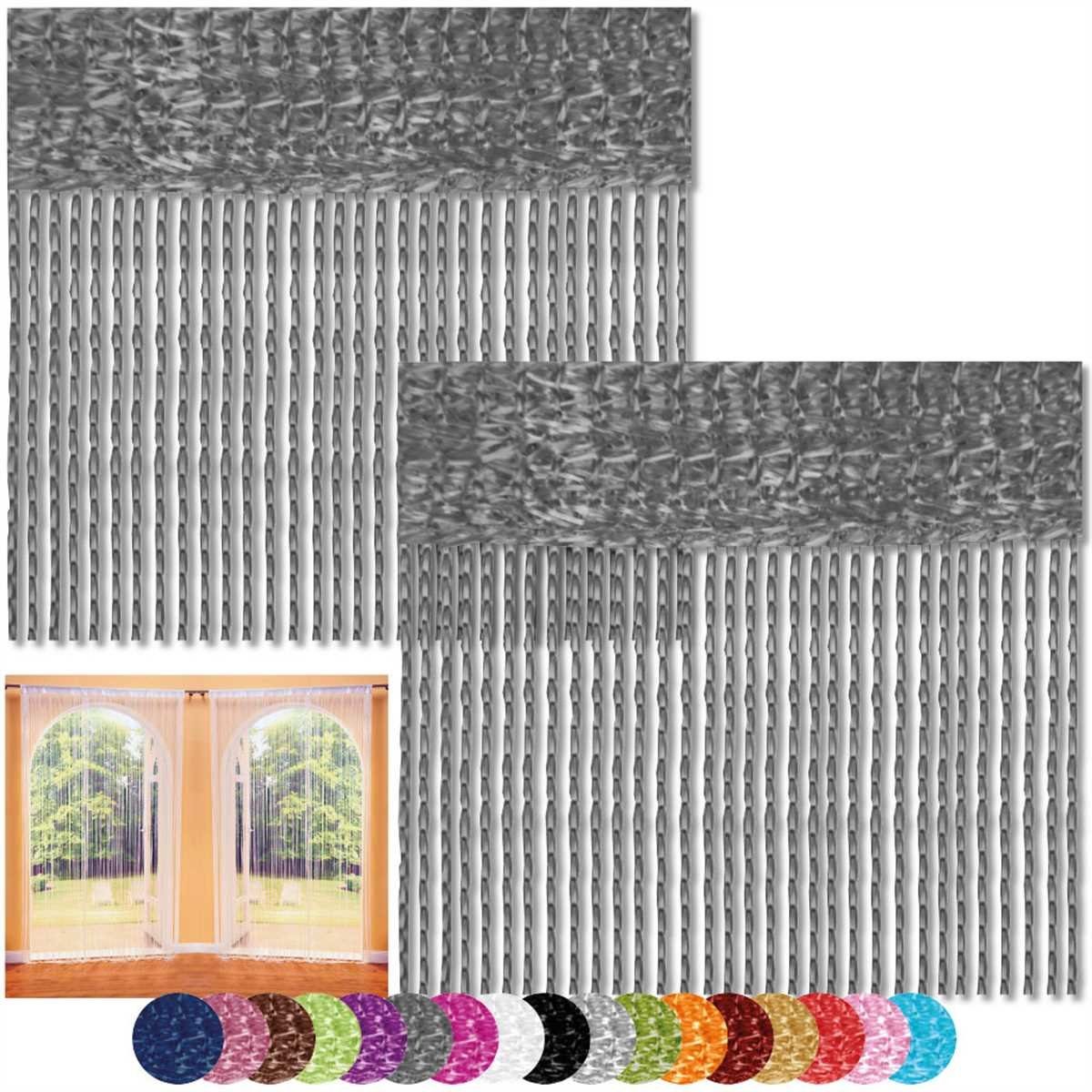 Bestlivings Fadenvorhang (2 St), Stangendurchzug, halbtransparent, Fadengardinen mit Stangendurchzug, Vorhang